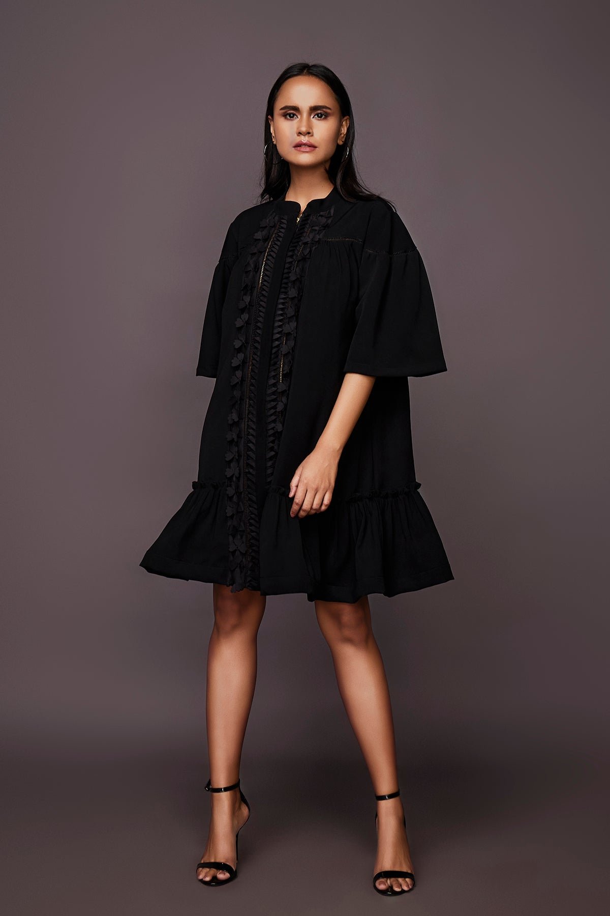 A-Line Dress With Embroidered Cutwork
