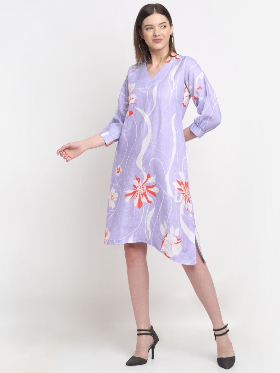 White Print Hemp Tunic