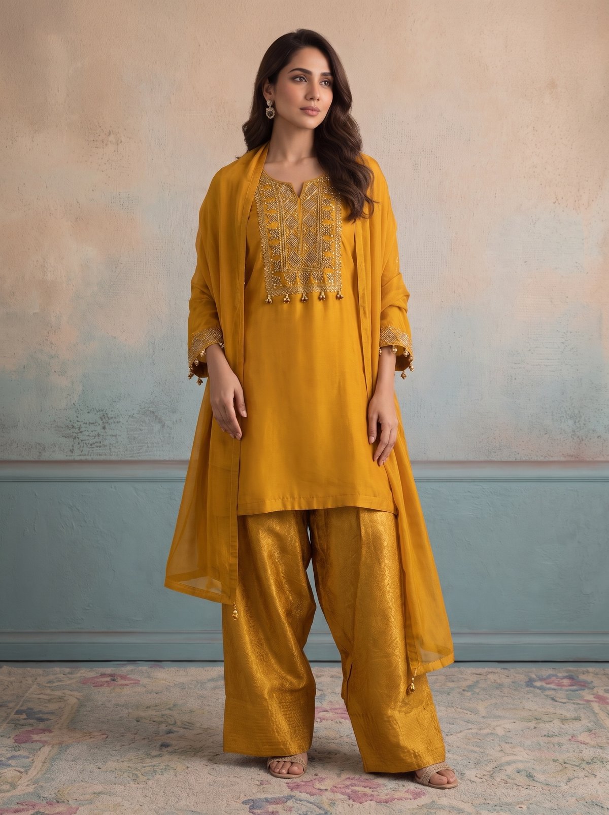 Mustard Dune Kurta Set