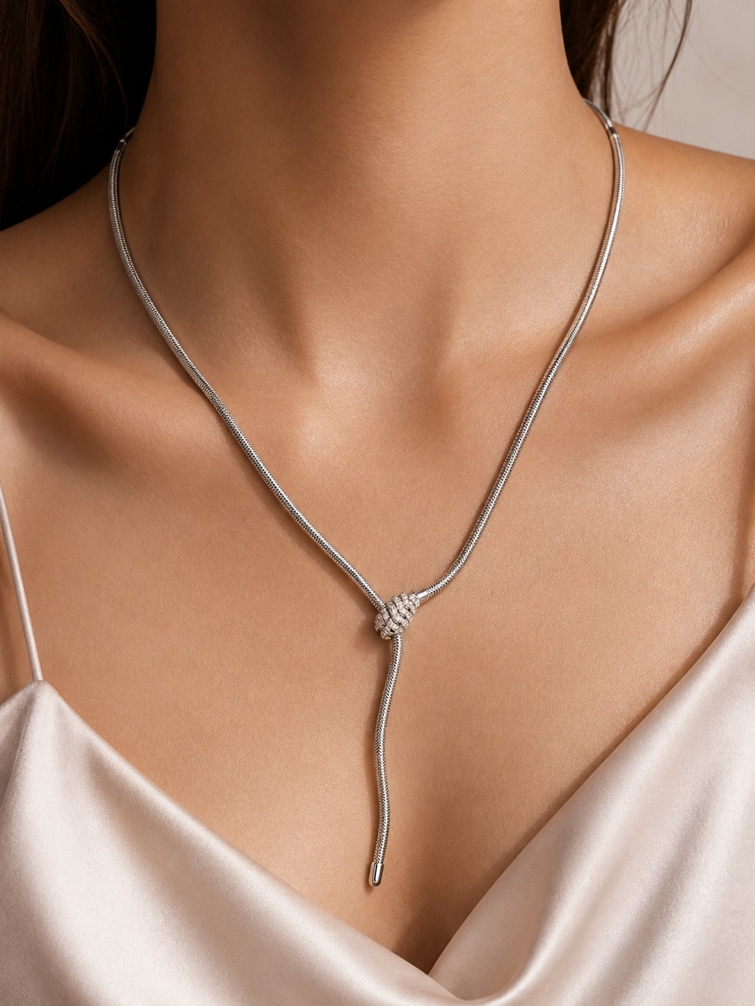 Celeste Knot Lariat Necklace