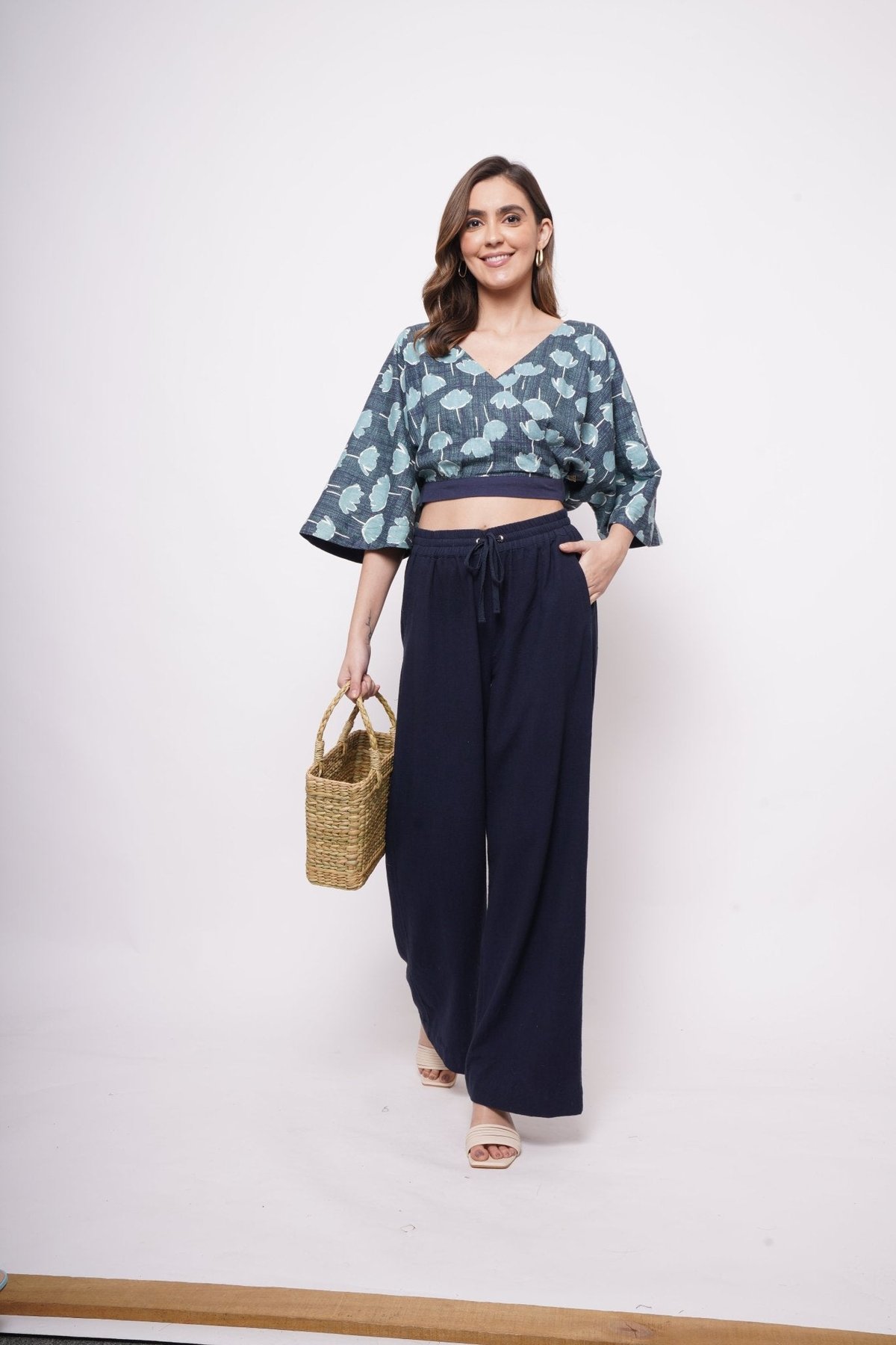 Elasticated waist straight fit trouser