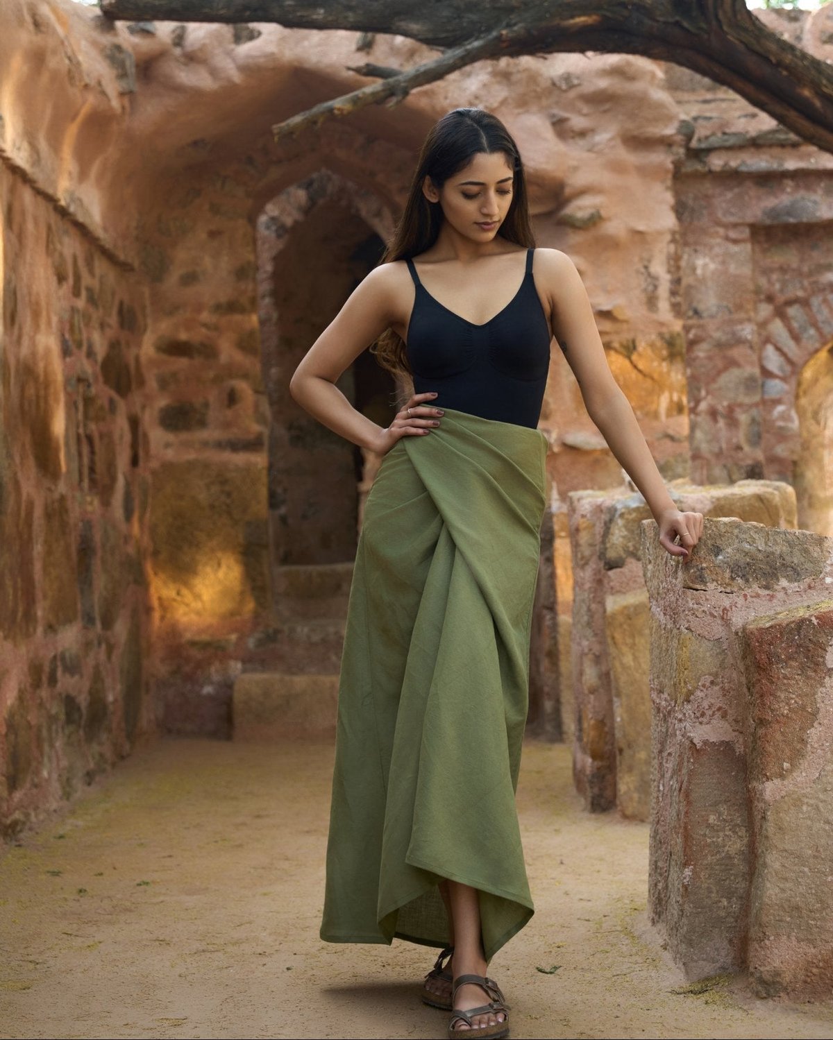 Althea Knotted Drape Skirt
