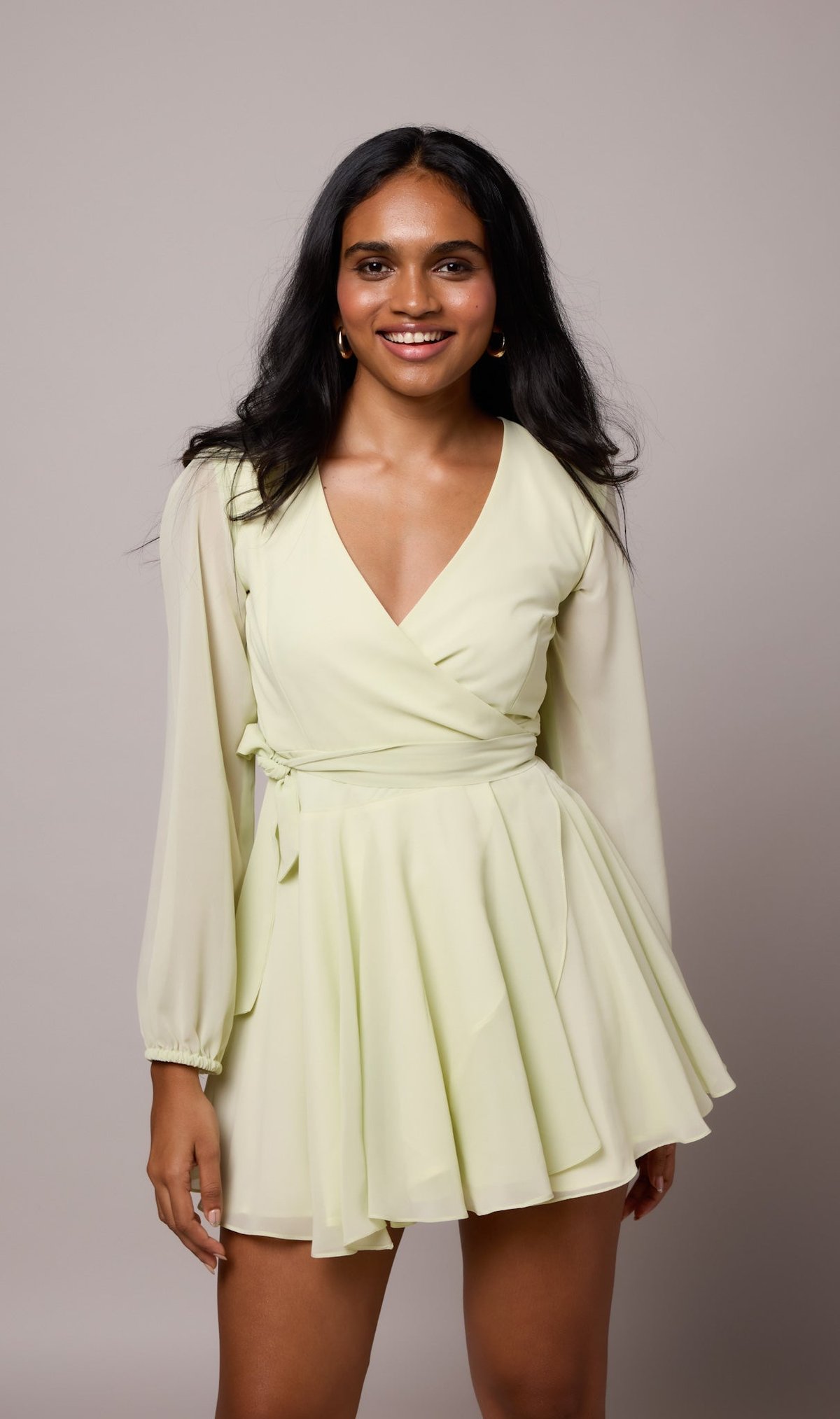 Raya - Pastel Green Wrap Dress