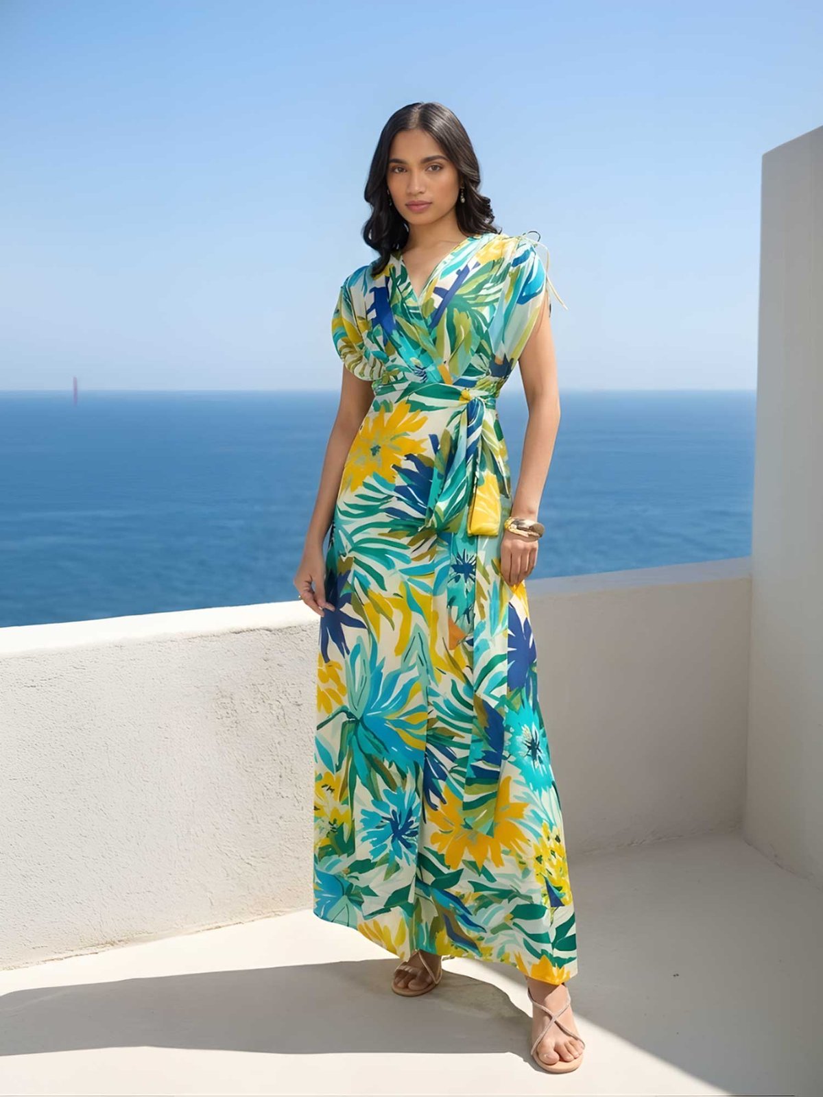 Mint Printed Maxi Dress