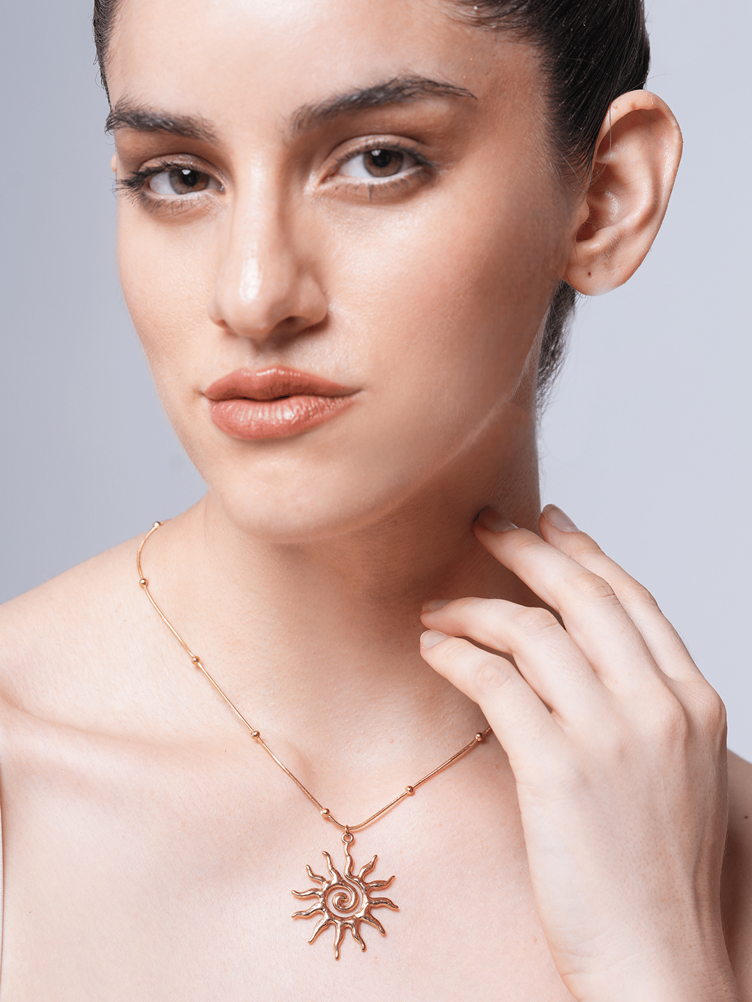 Spiral Sun Pendant Necklace