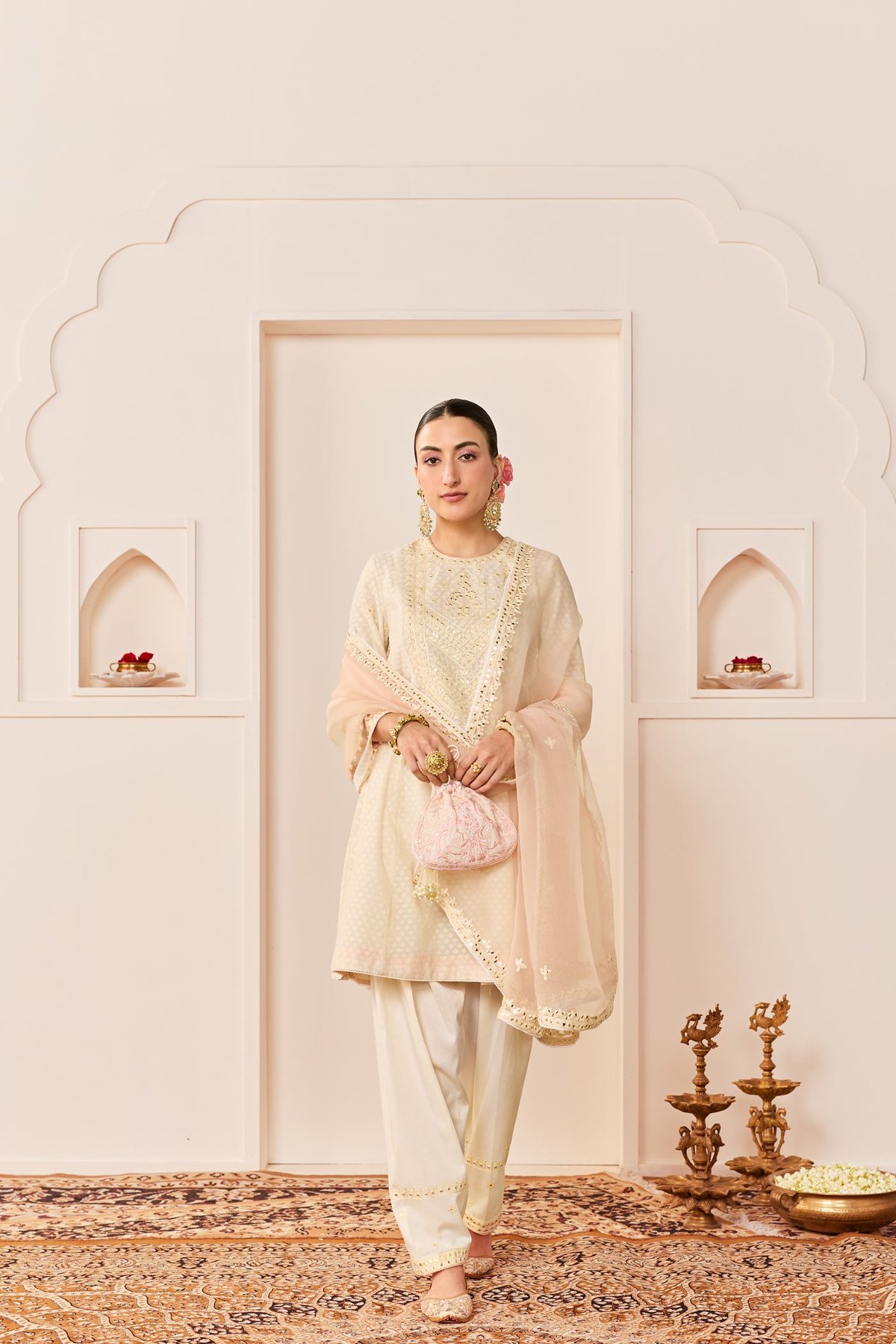 NIDA - SHORT CHOGA WITH FARSHI SALWAR AND DUPATTA