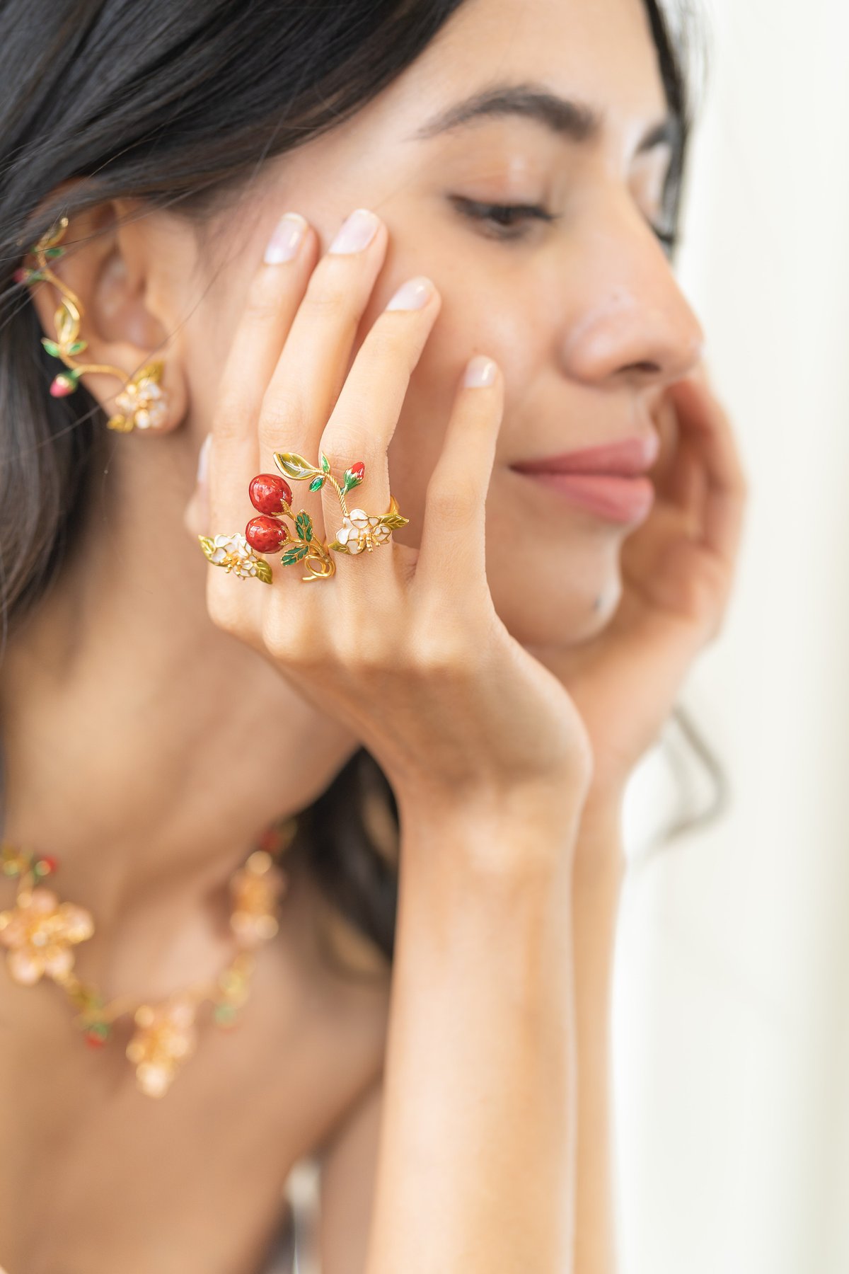 Strawberry Double Finger Ring