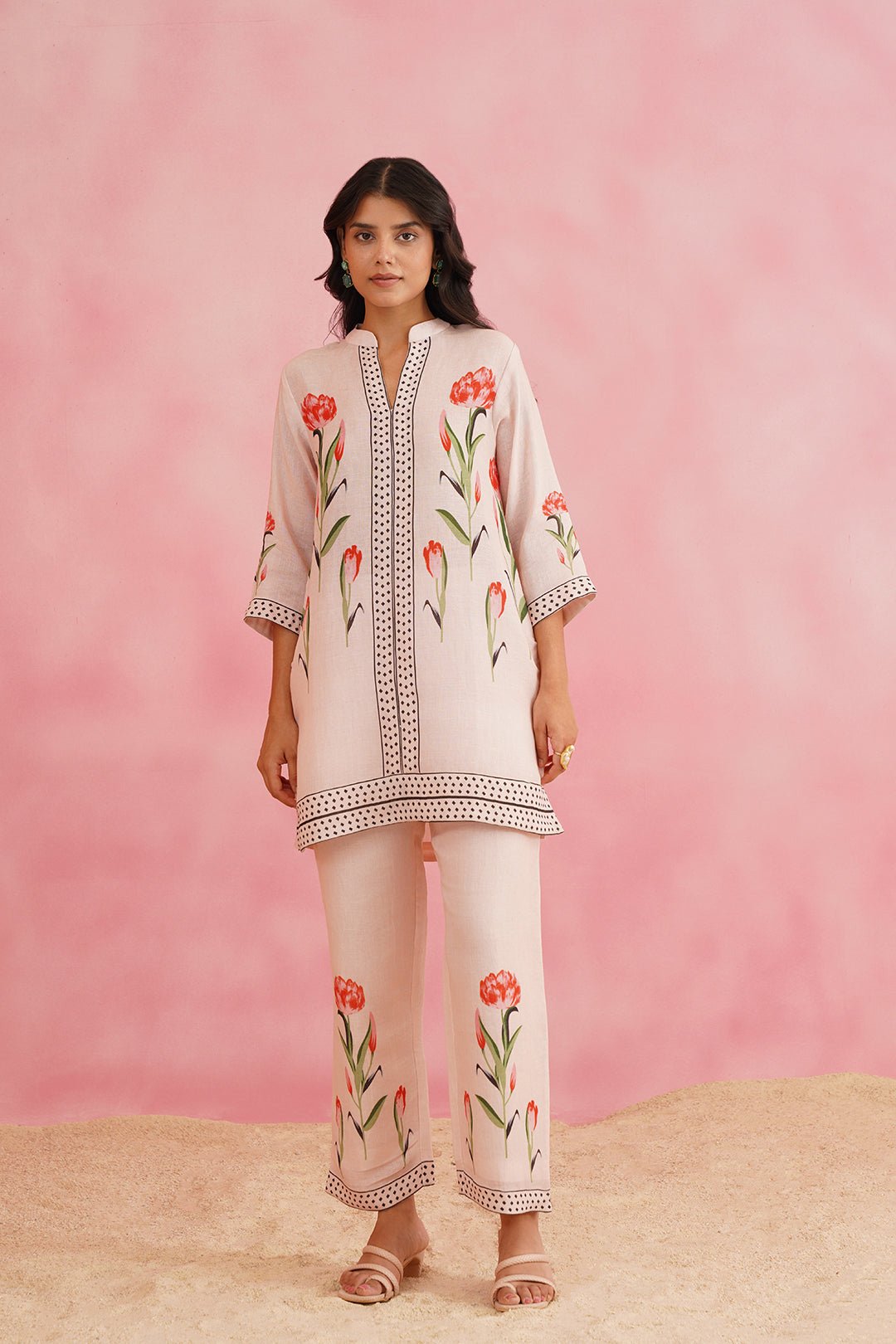 Tulip Printed Linen Set