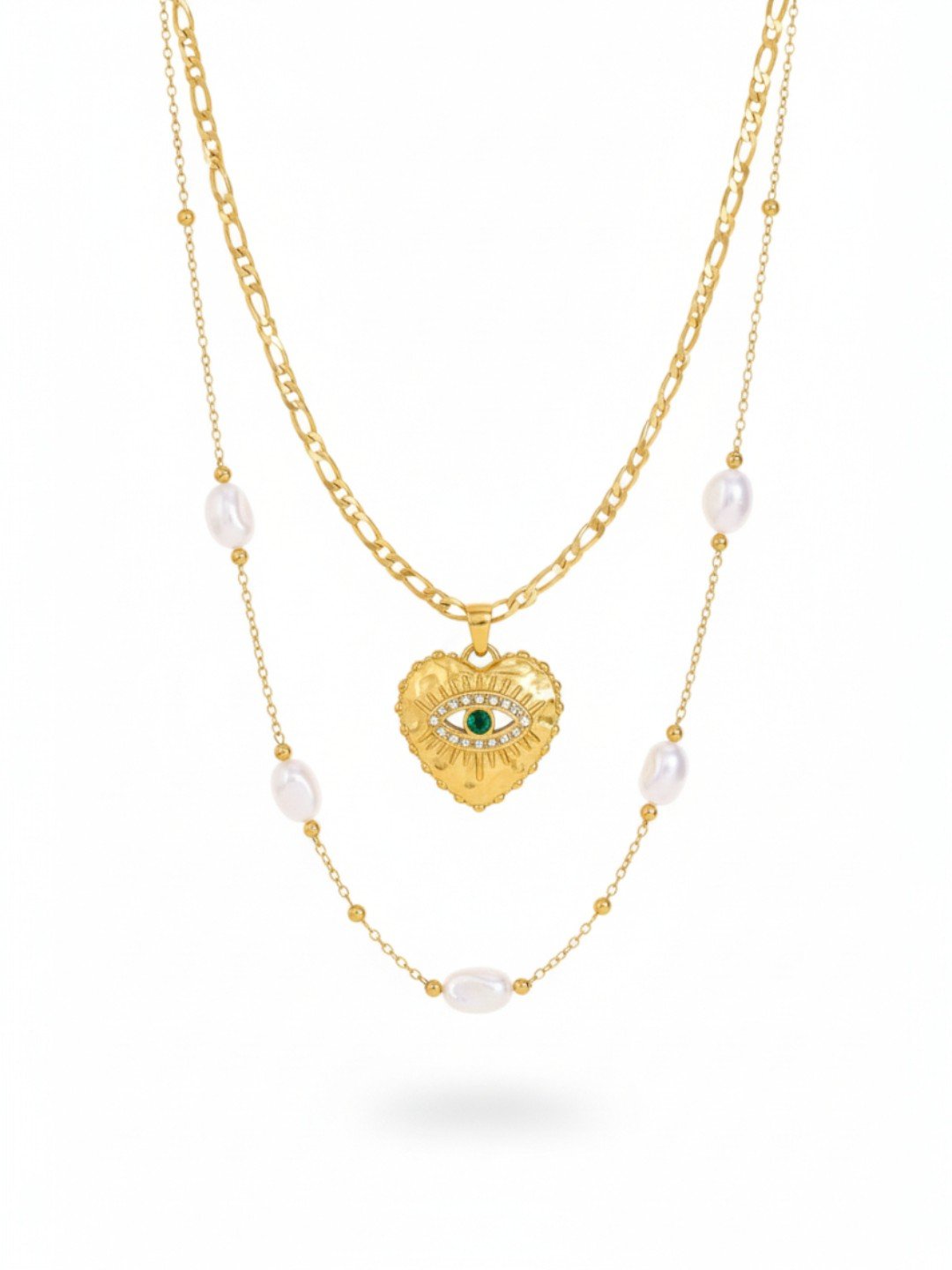 Double Layer Pearl Chain Necklace