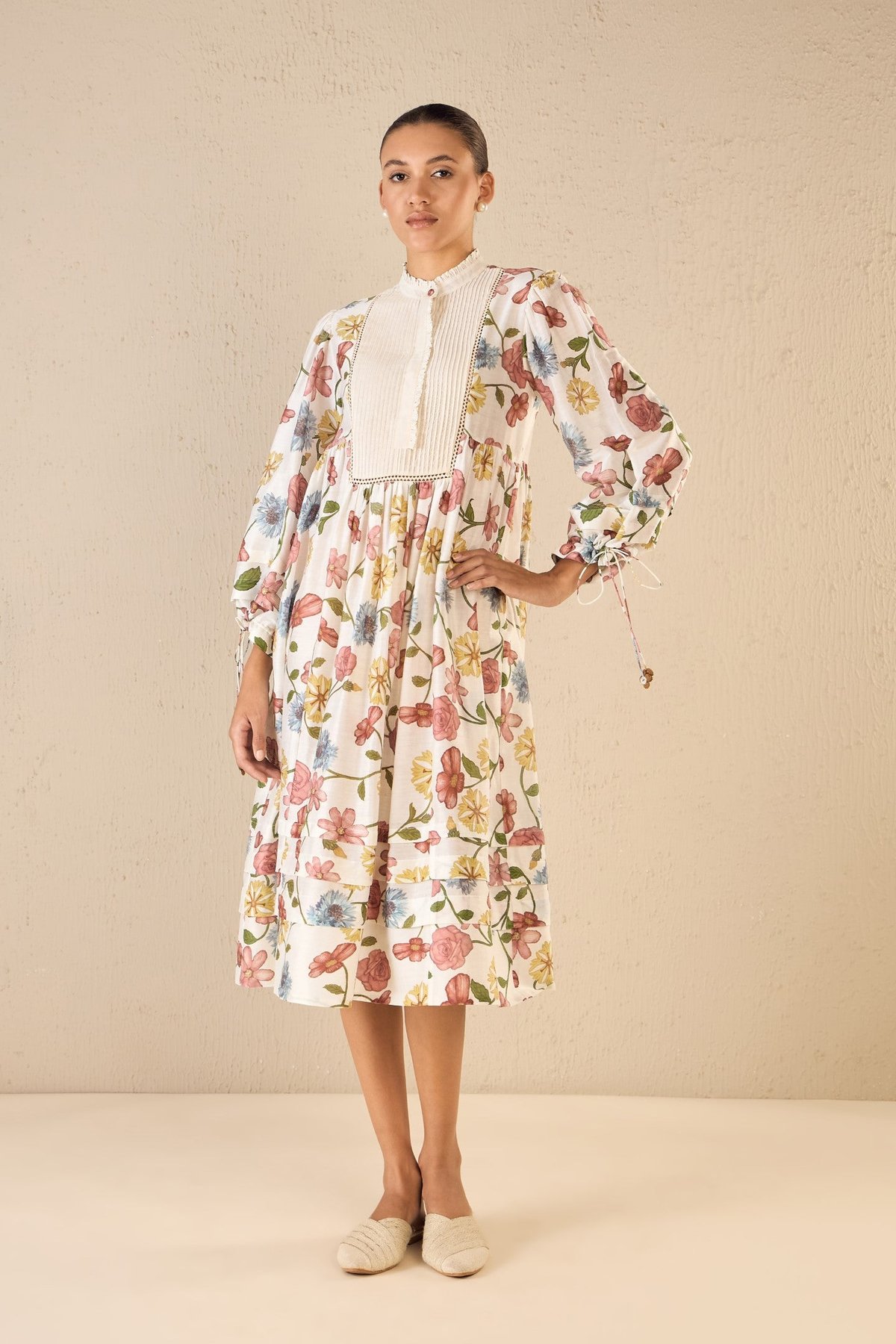 Flora: Multicolor Floral Gather Dress