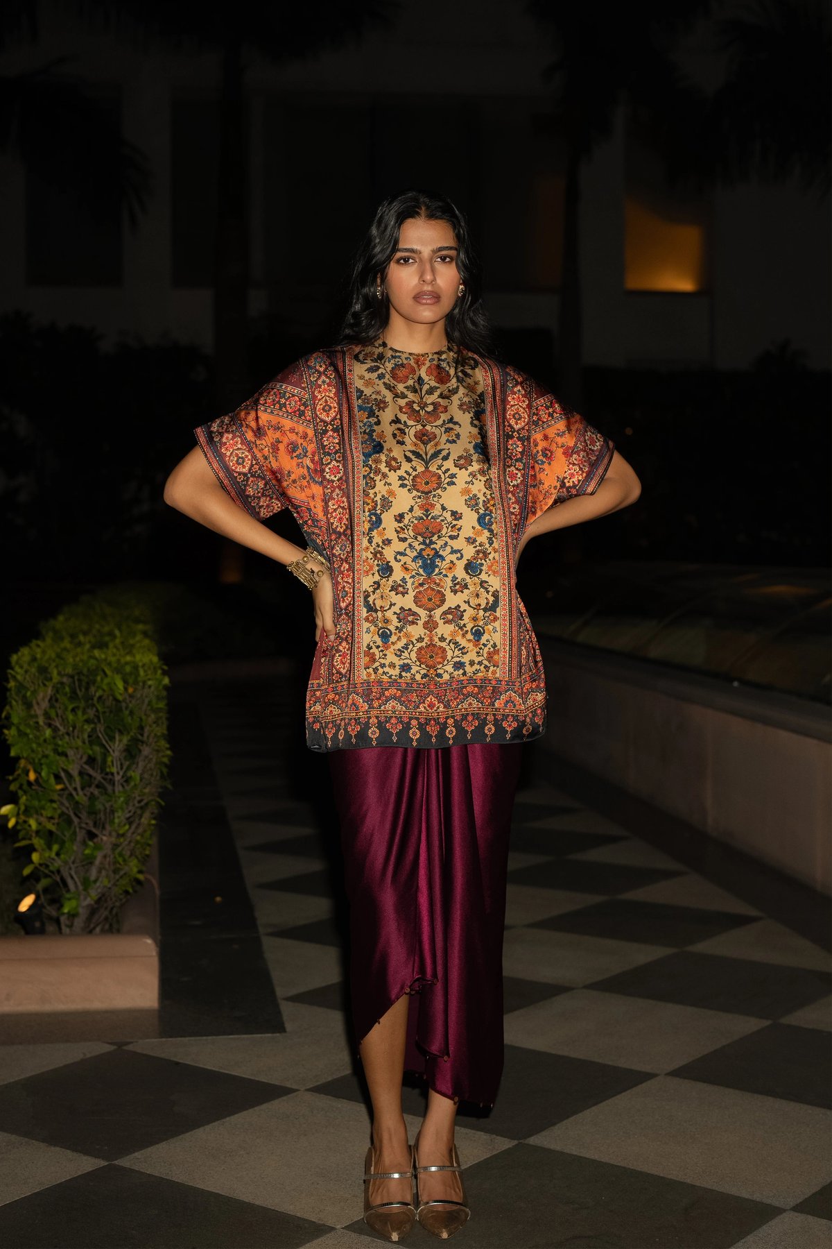 Satin Drape Skirt