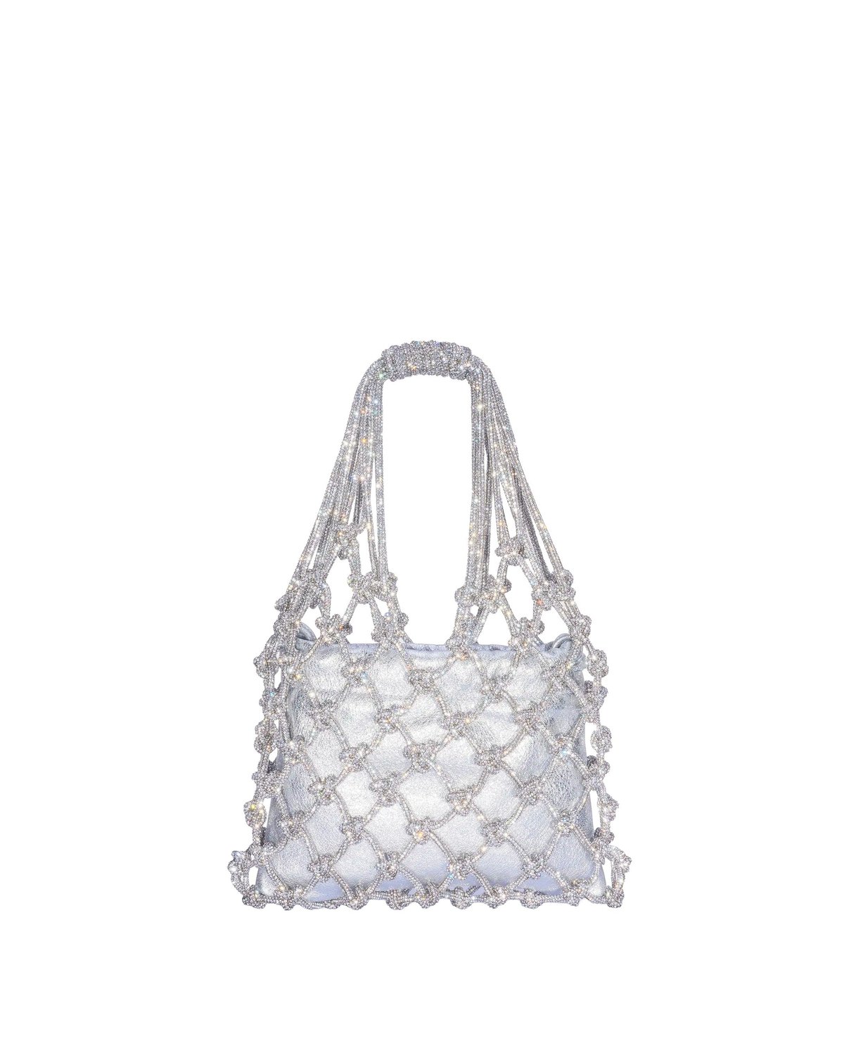 Satin Mesh Silver Bag