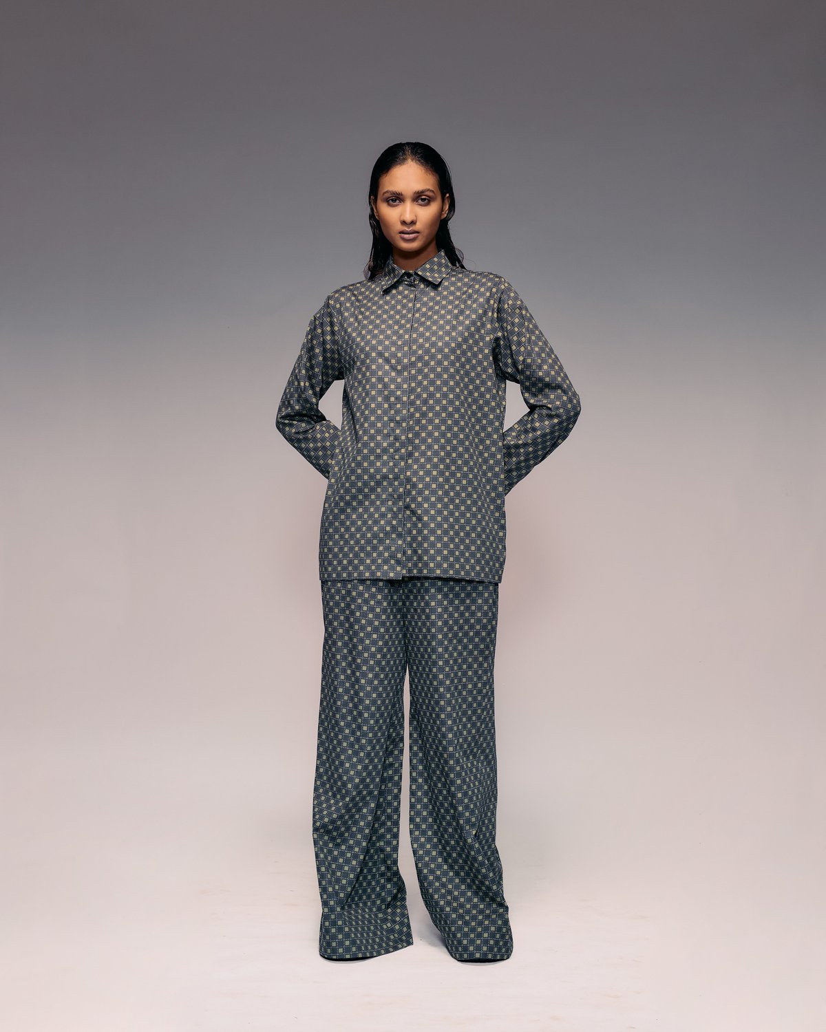 Olive Black Check Trouser
