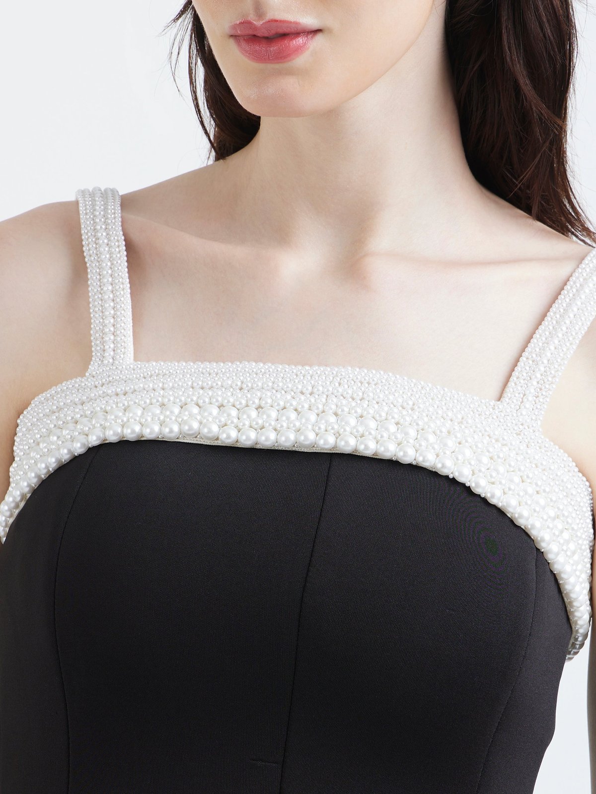 Off White Detachable Pearl Neckline