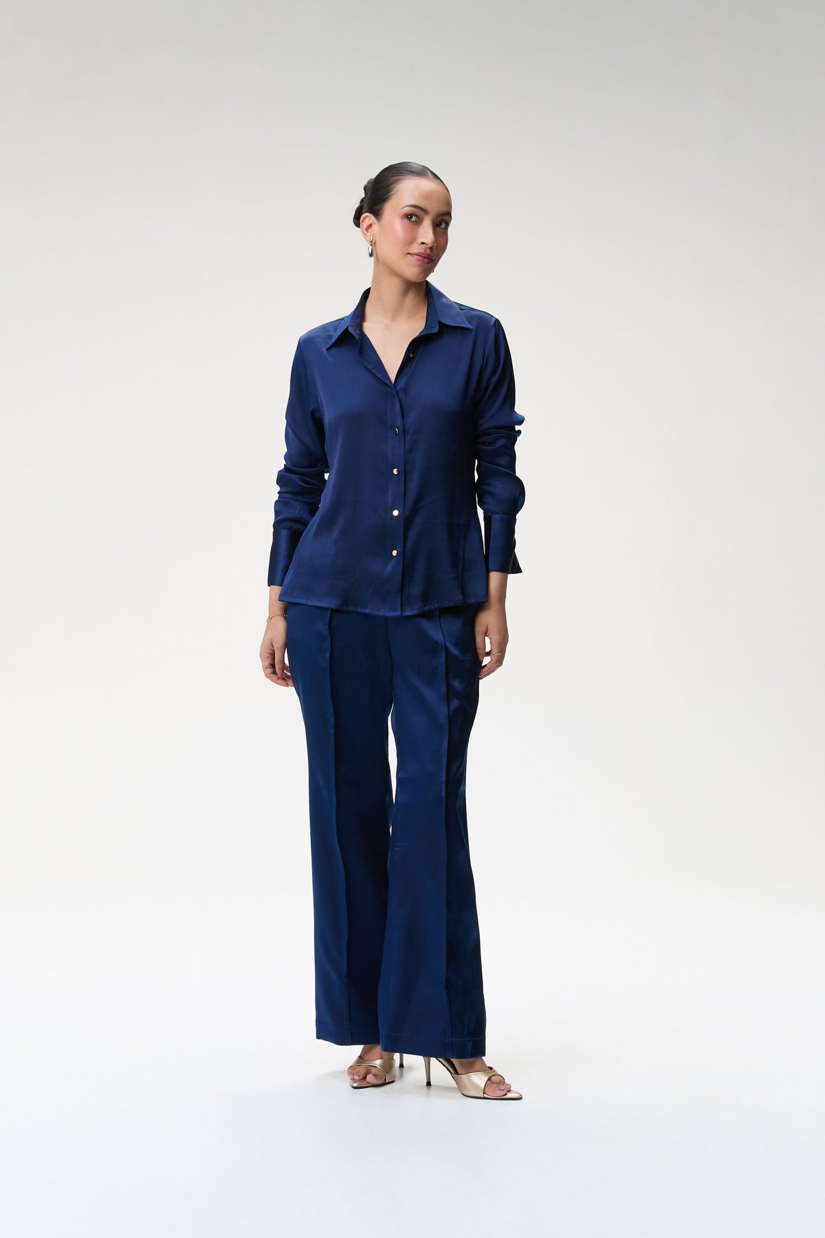 Midnight Blue Silk Shirt