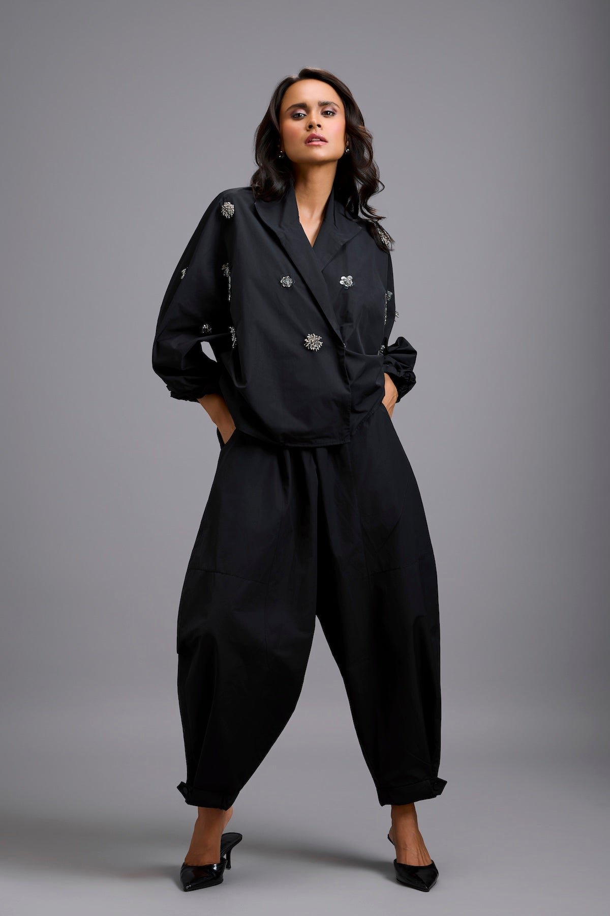 Tapered Drop-Crotch Pants