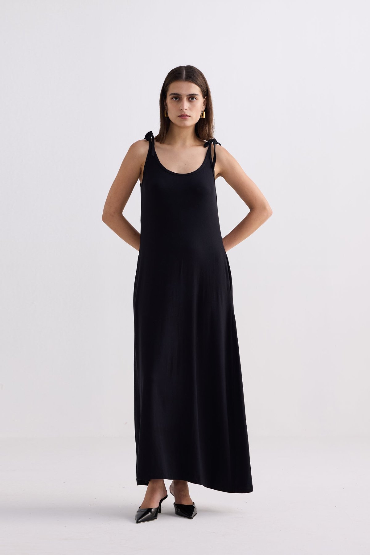 Tie-Detail Maxi Dress