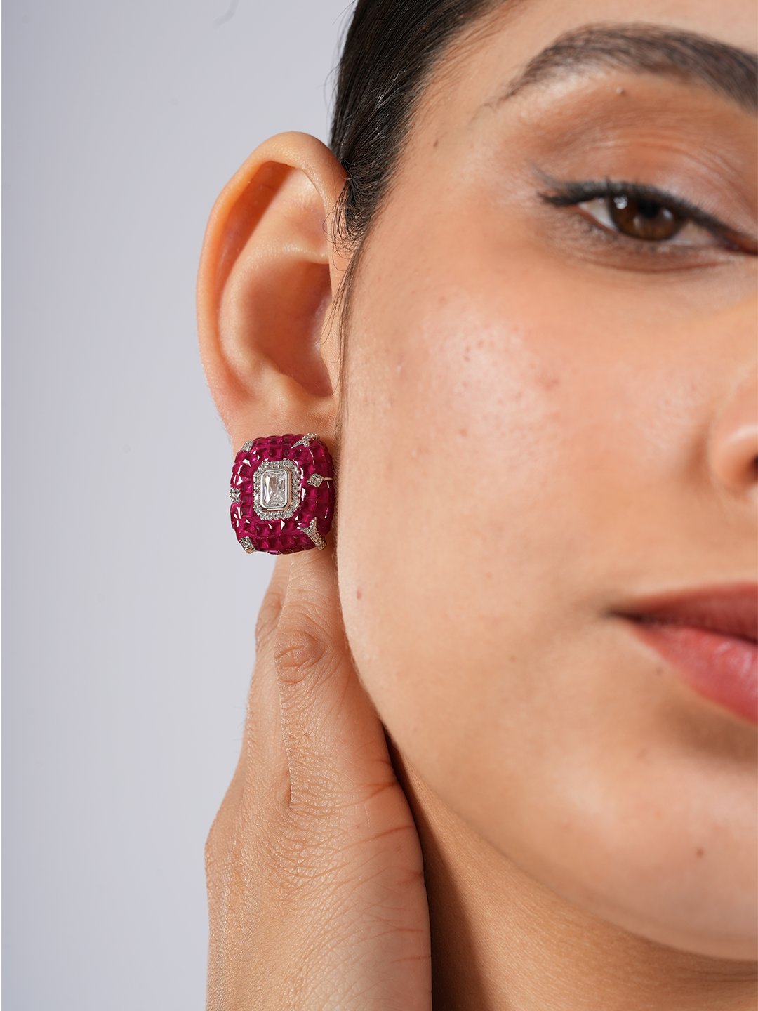 Crimson Shine Studs