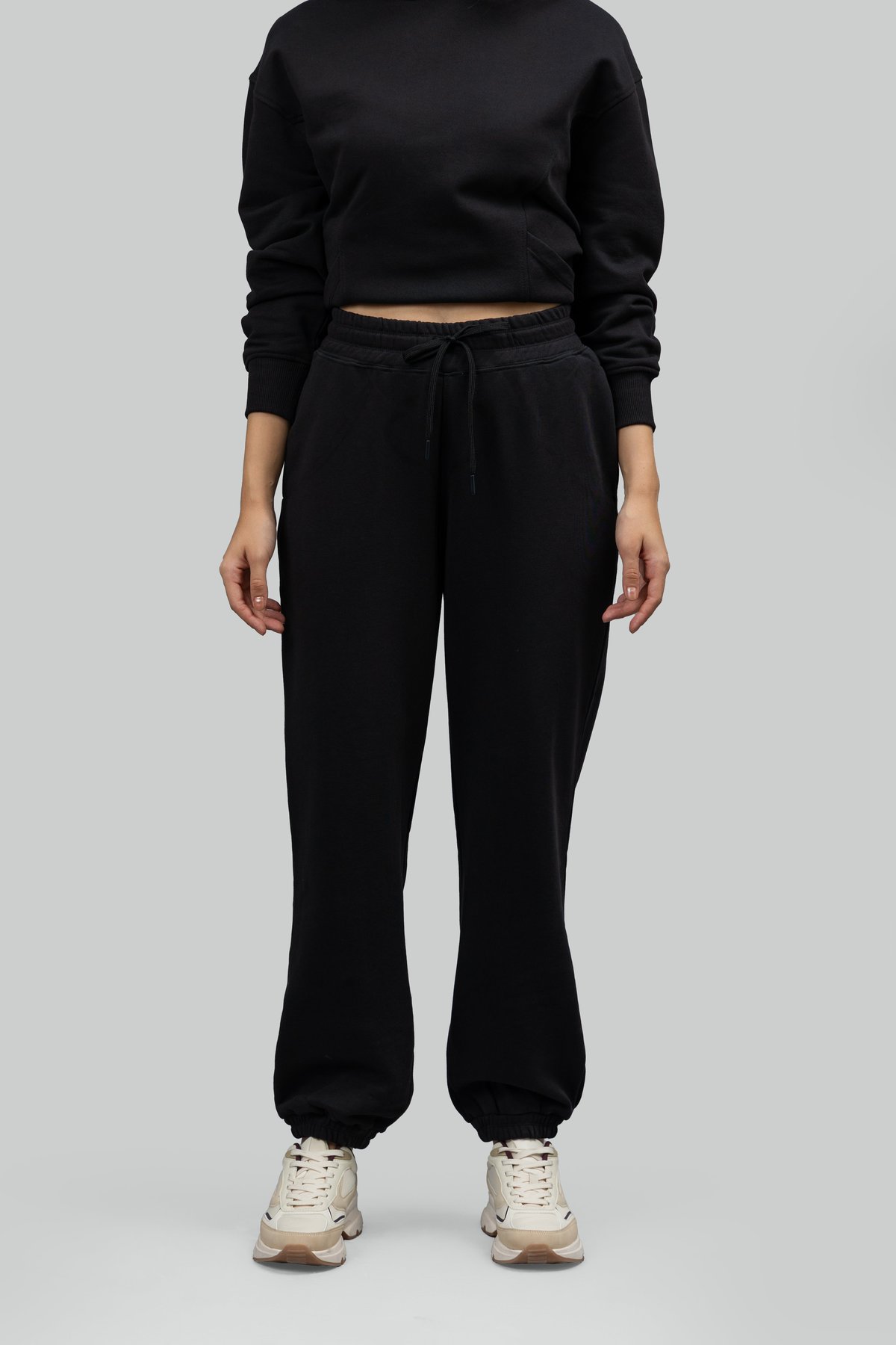 Black Cotton Terry Easy Lounge Joggers
