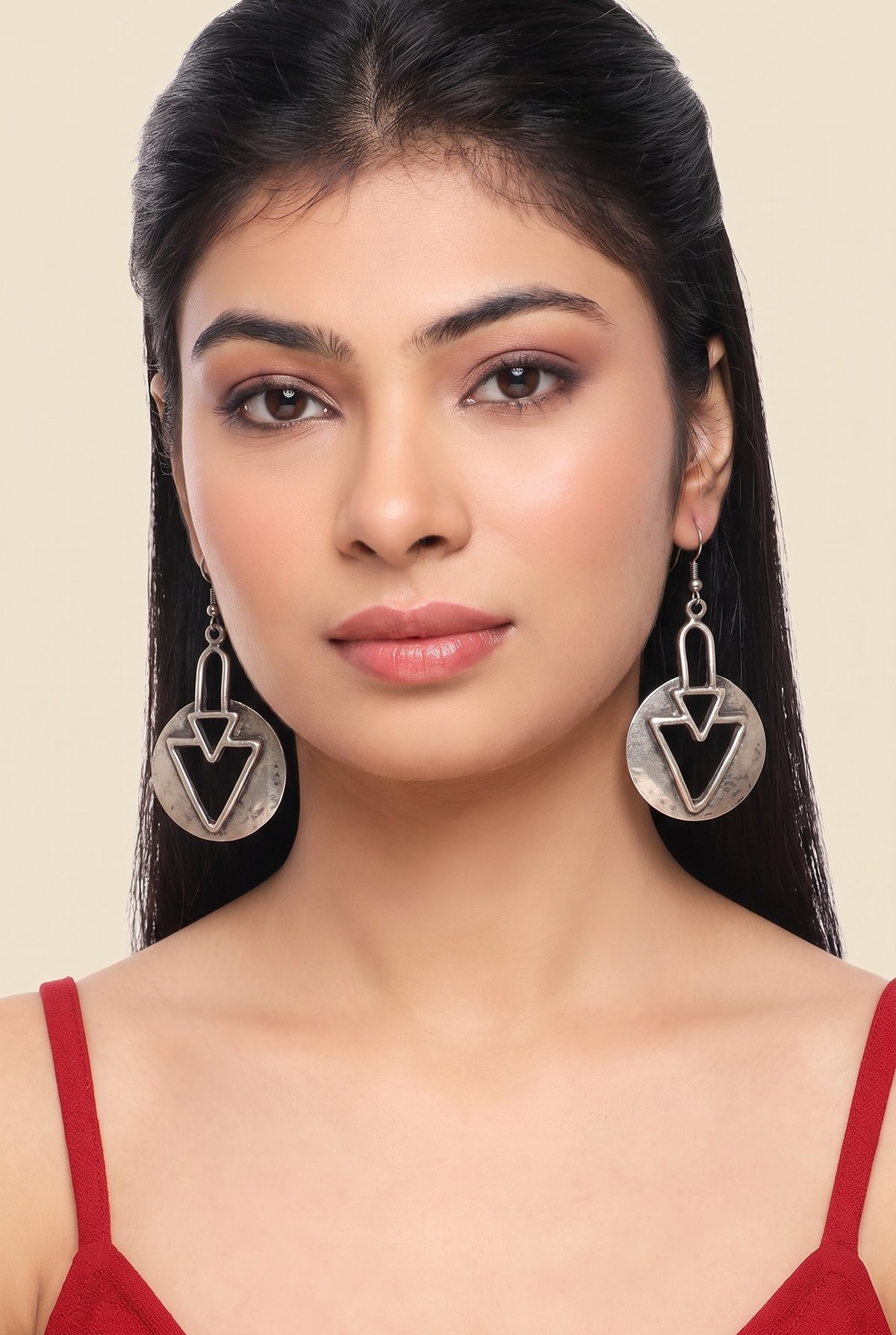 Ishara Geometric Disc Earrings