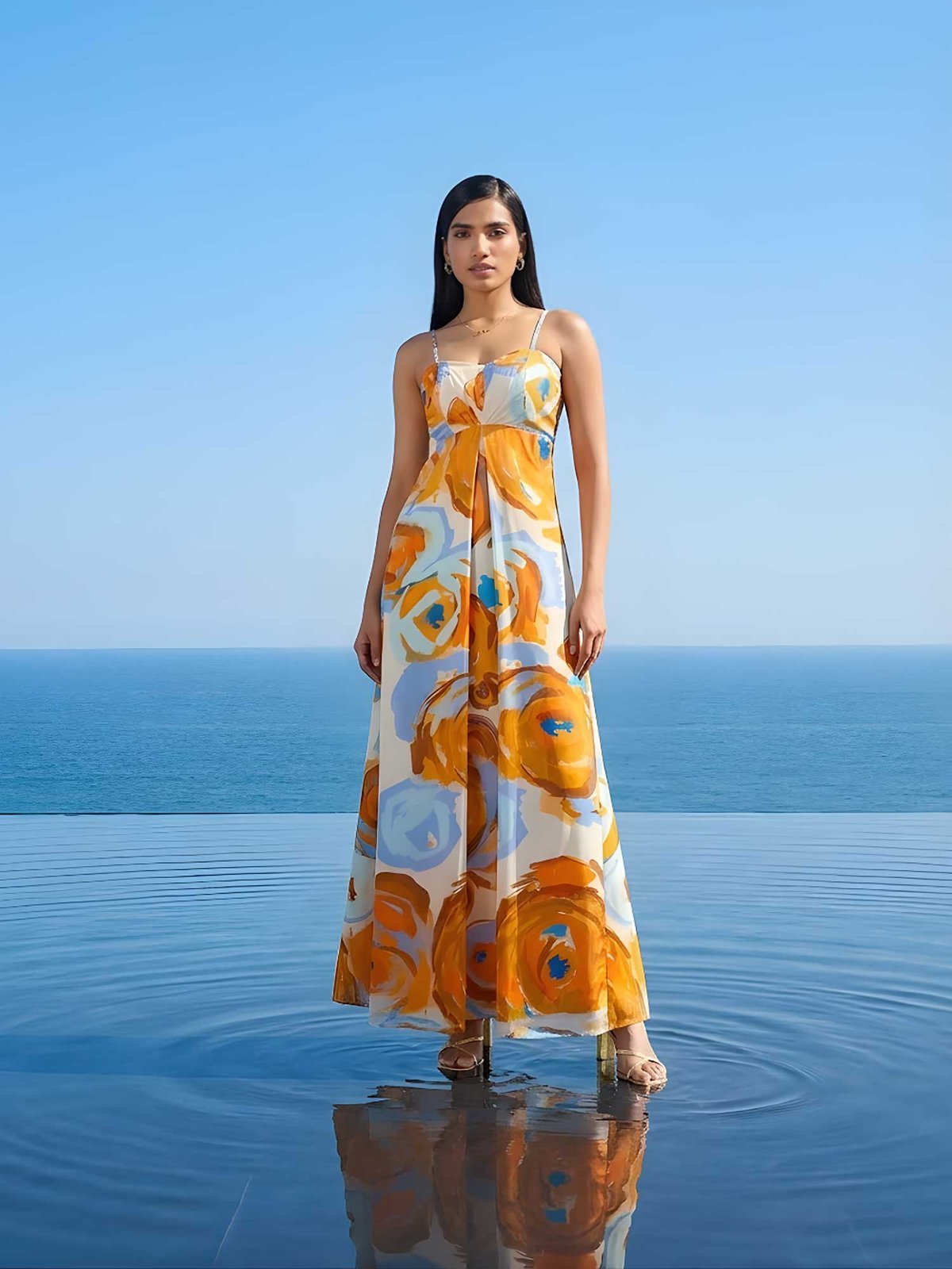 Lunar Printed Maxi Dress