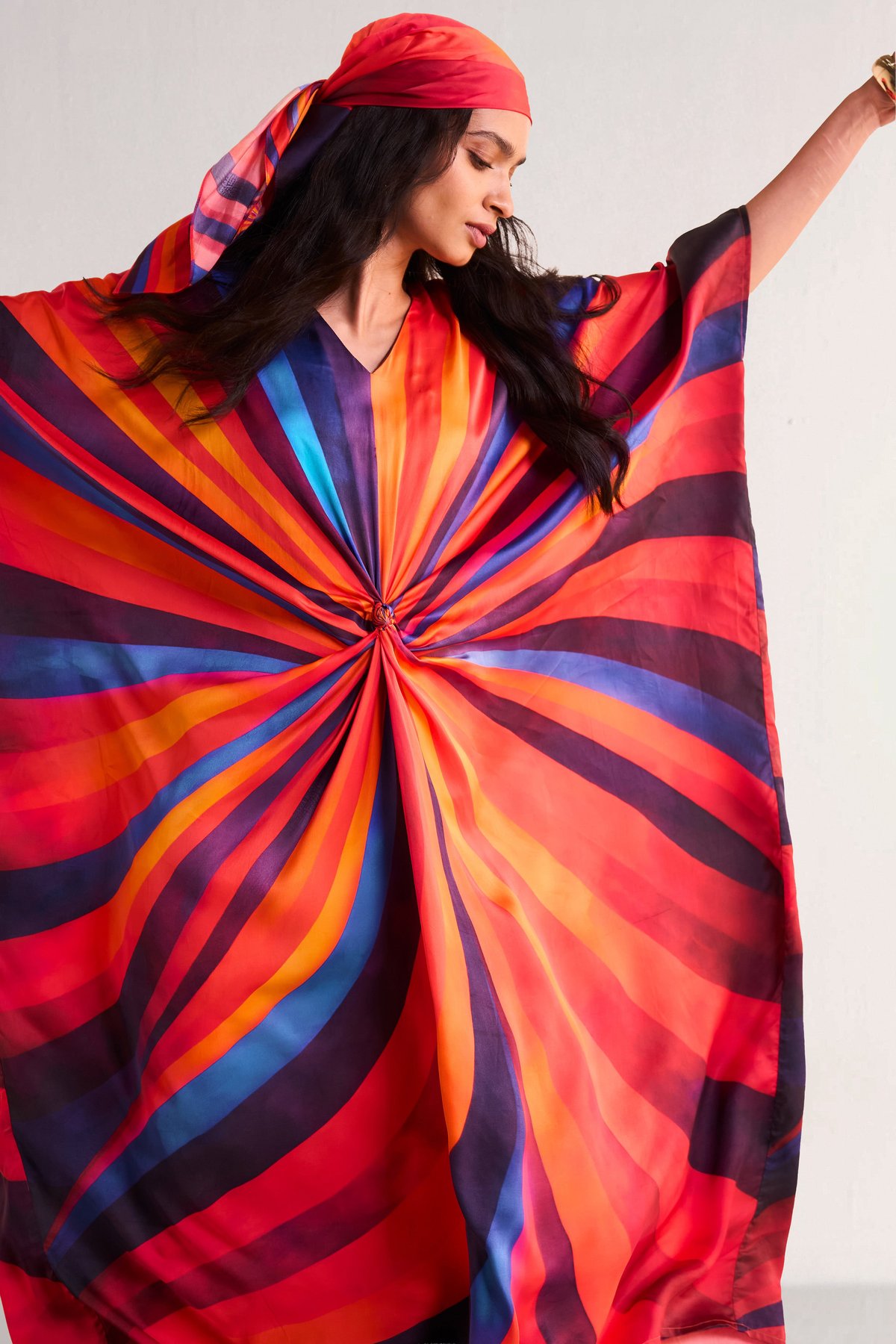 Swirl Kaftan With Scarf