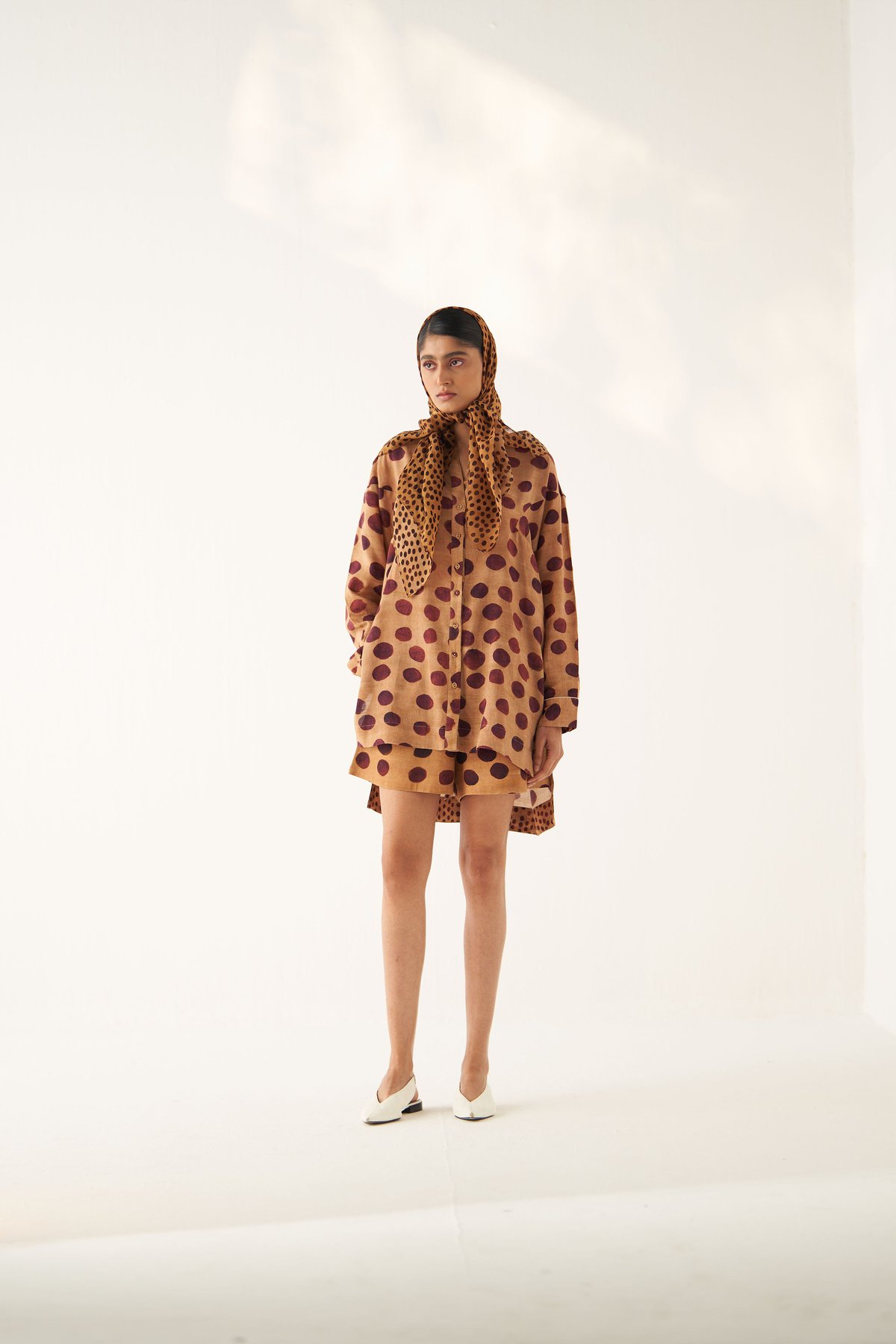 Mustard Polka Dot Anti-Fit Button-Down Shirt