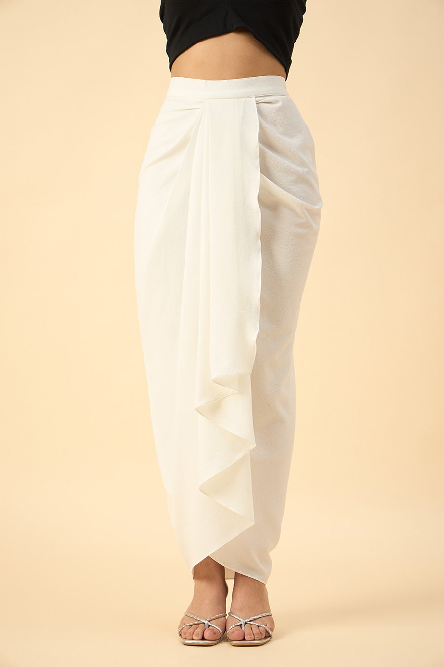 White Draped Skirt