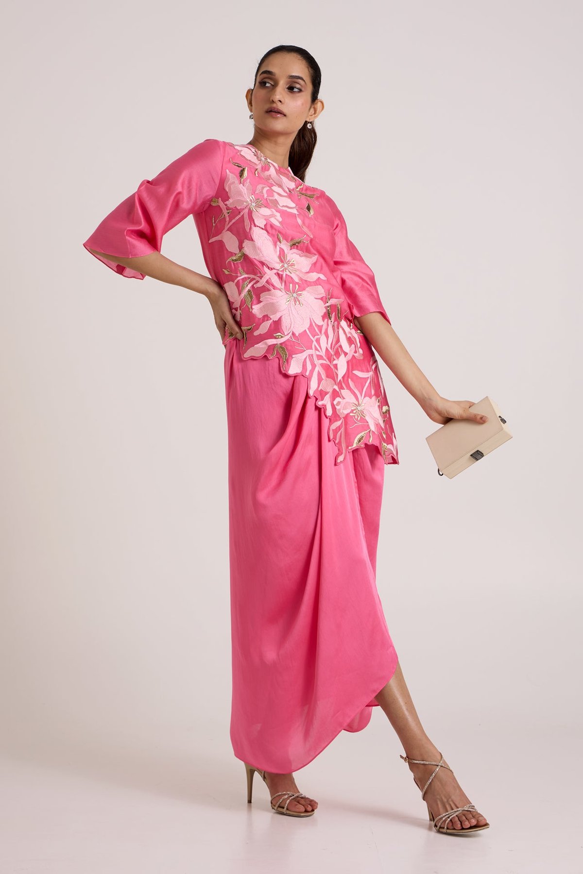 Maddy - Scalloped Blouse & Draped Skirt