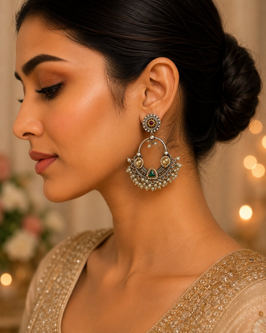 Pachi Pratibha Navratri Earrings