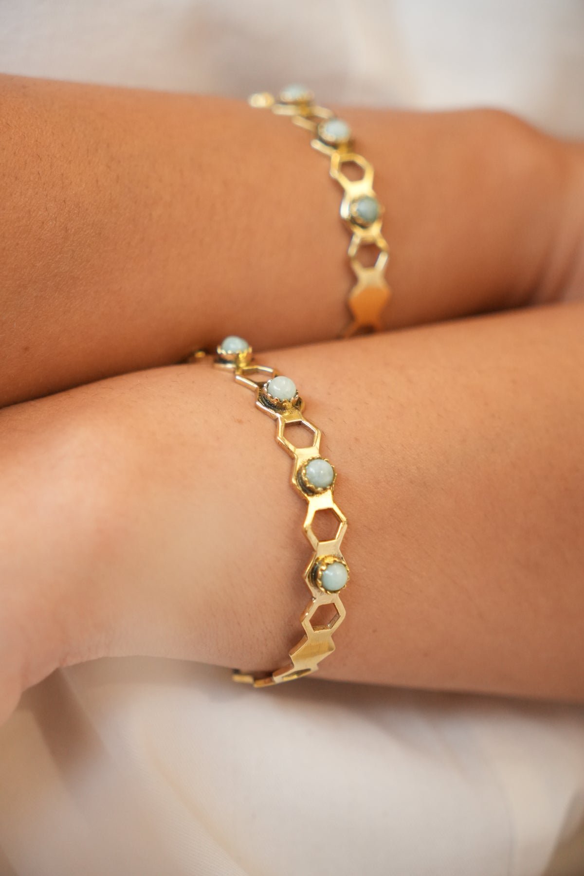Hexa Aquamarine Bangle
