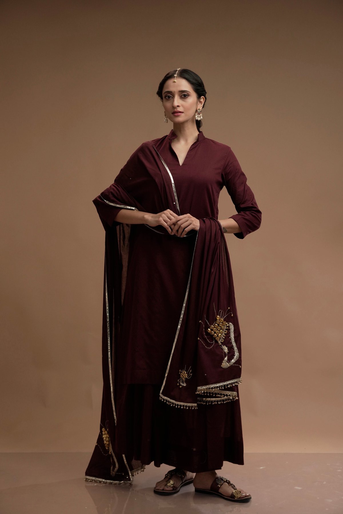 Maroon Kurta Set