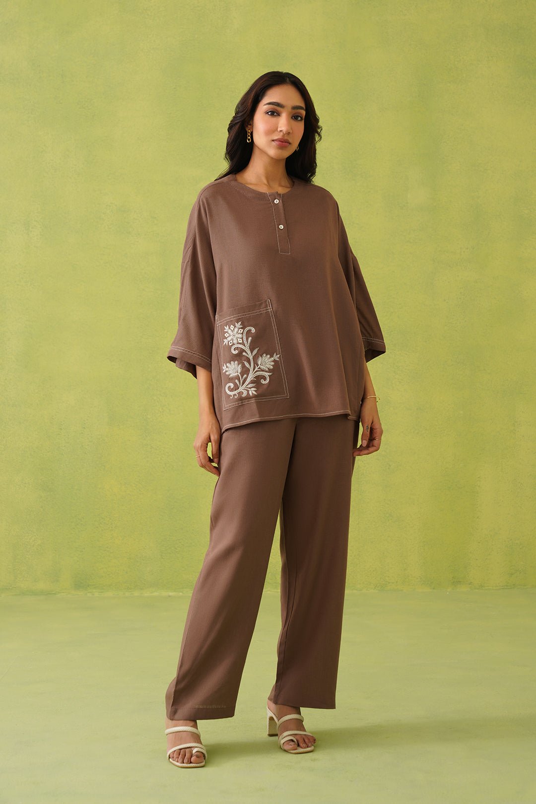 Noor Linen Embroidered Top