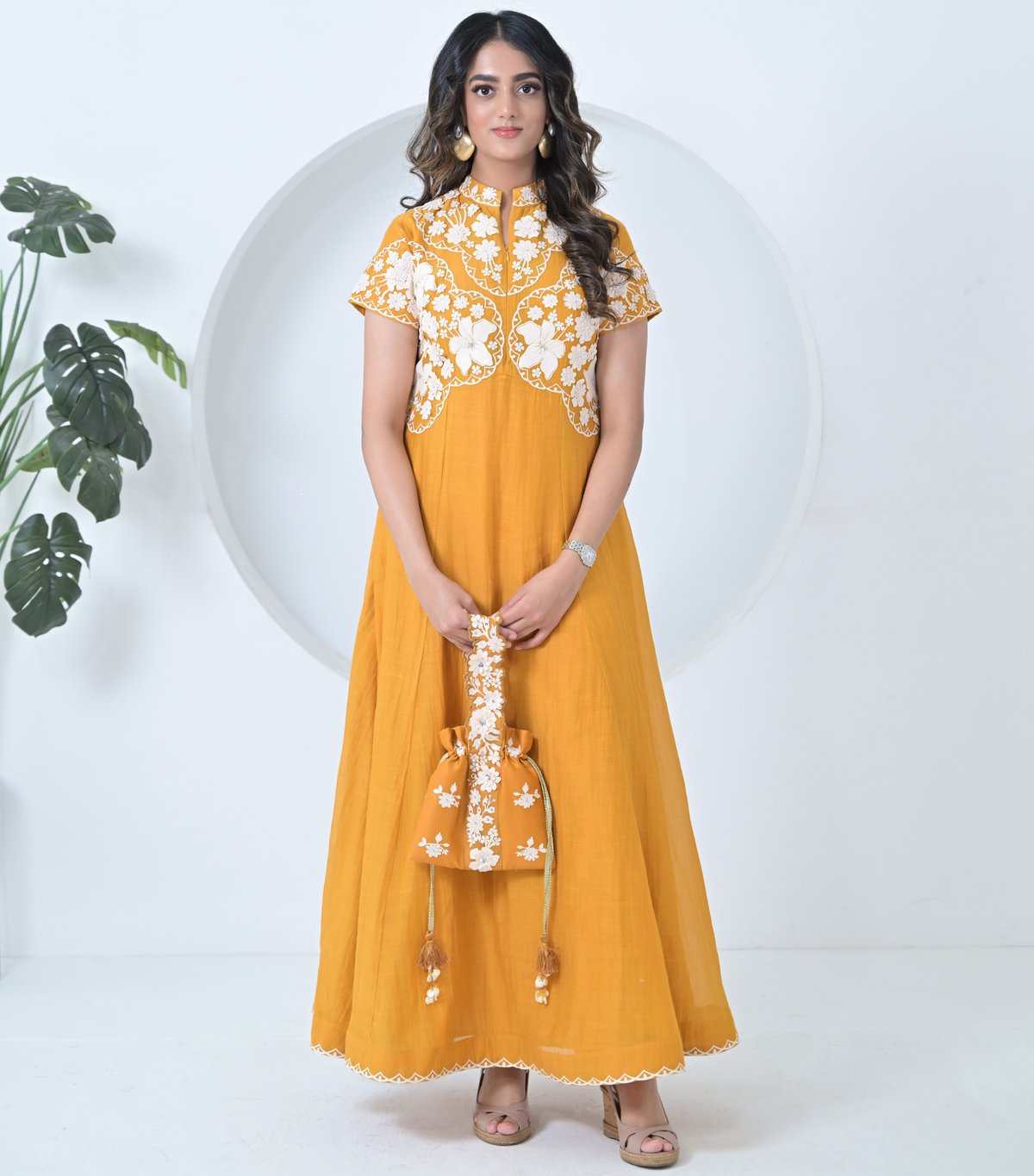 Ivory Garden Anarkali Dress