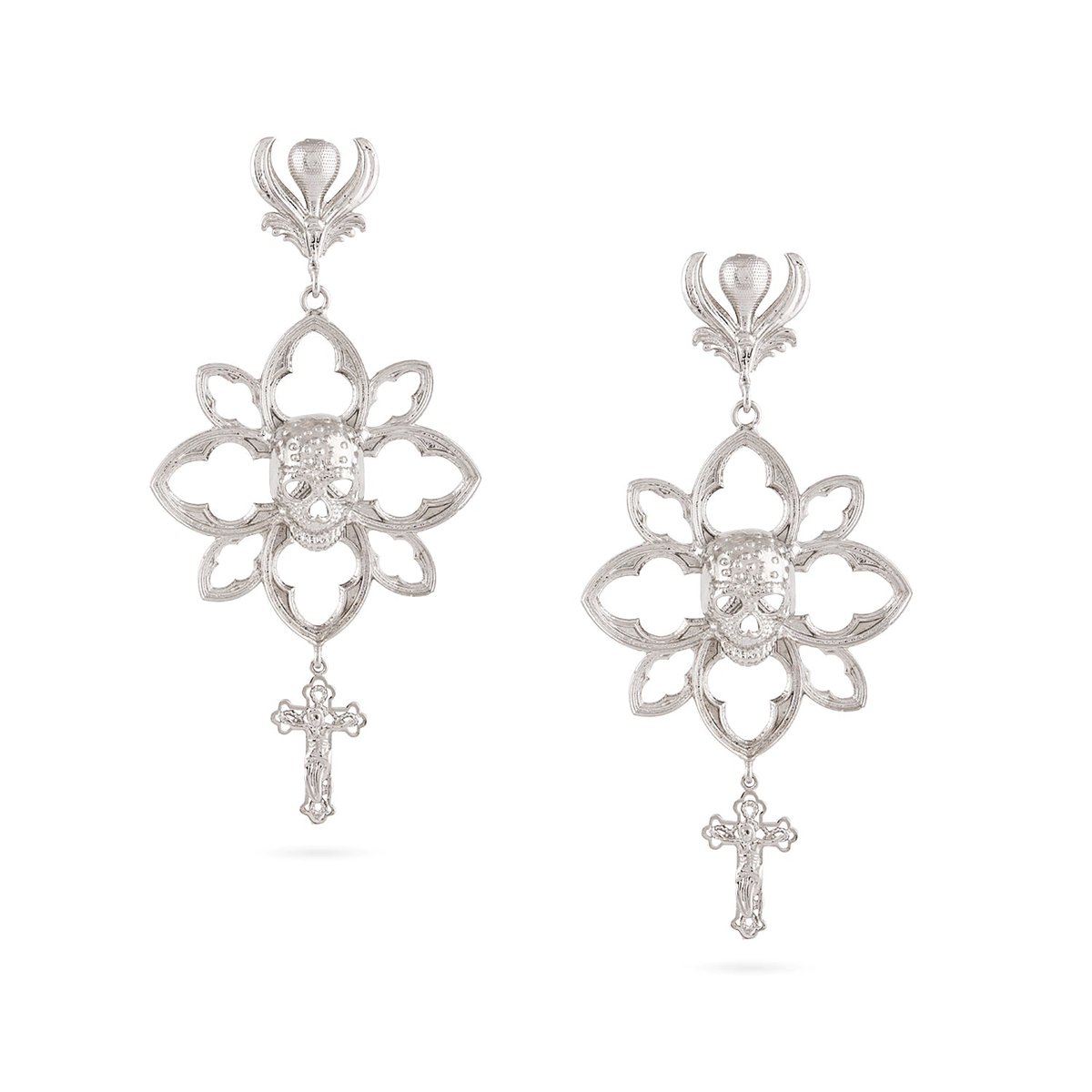 Skull Floral Earrings