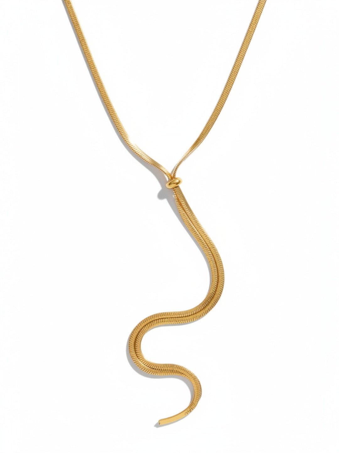 Flat Snake Chain Necklace Set