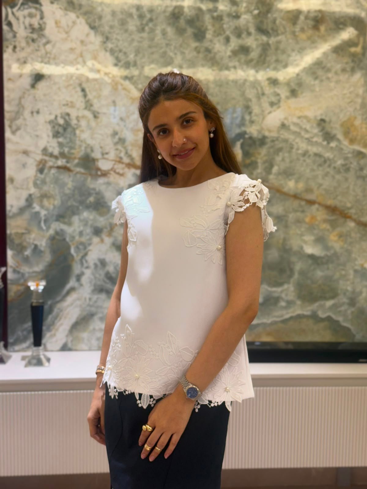 Elegant White Lace Top