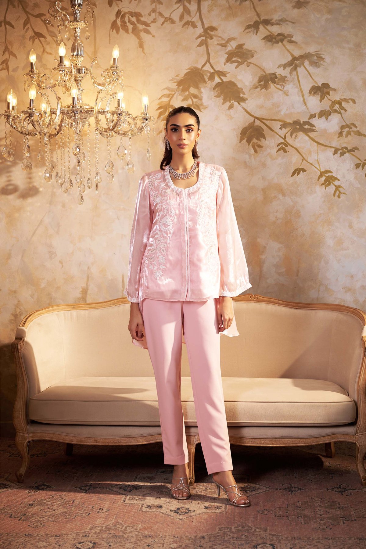 Rosa Organza Tunic Set
