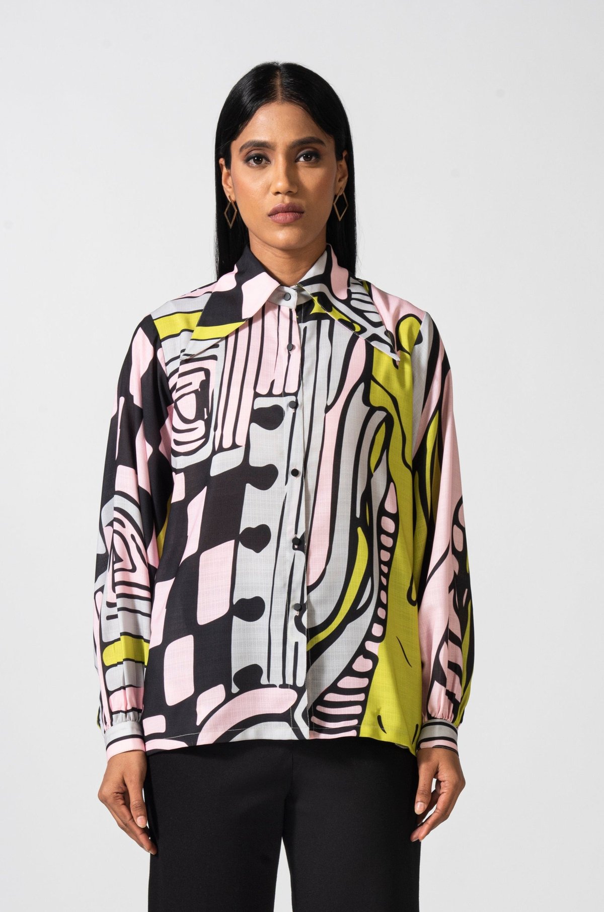 Multicolor Graphic Printed Button-Down Shirt