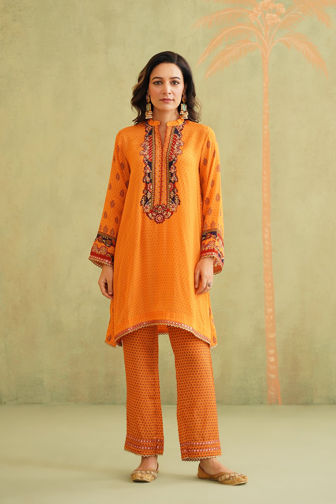 Yellow Printed Kurta and Pant Co-ord Set