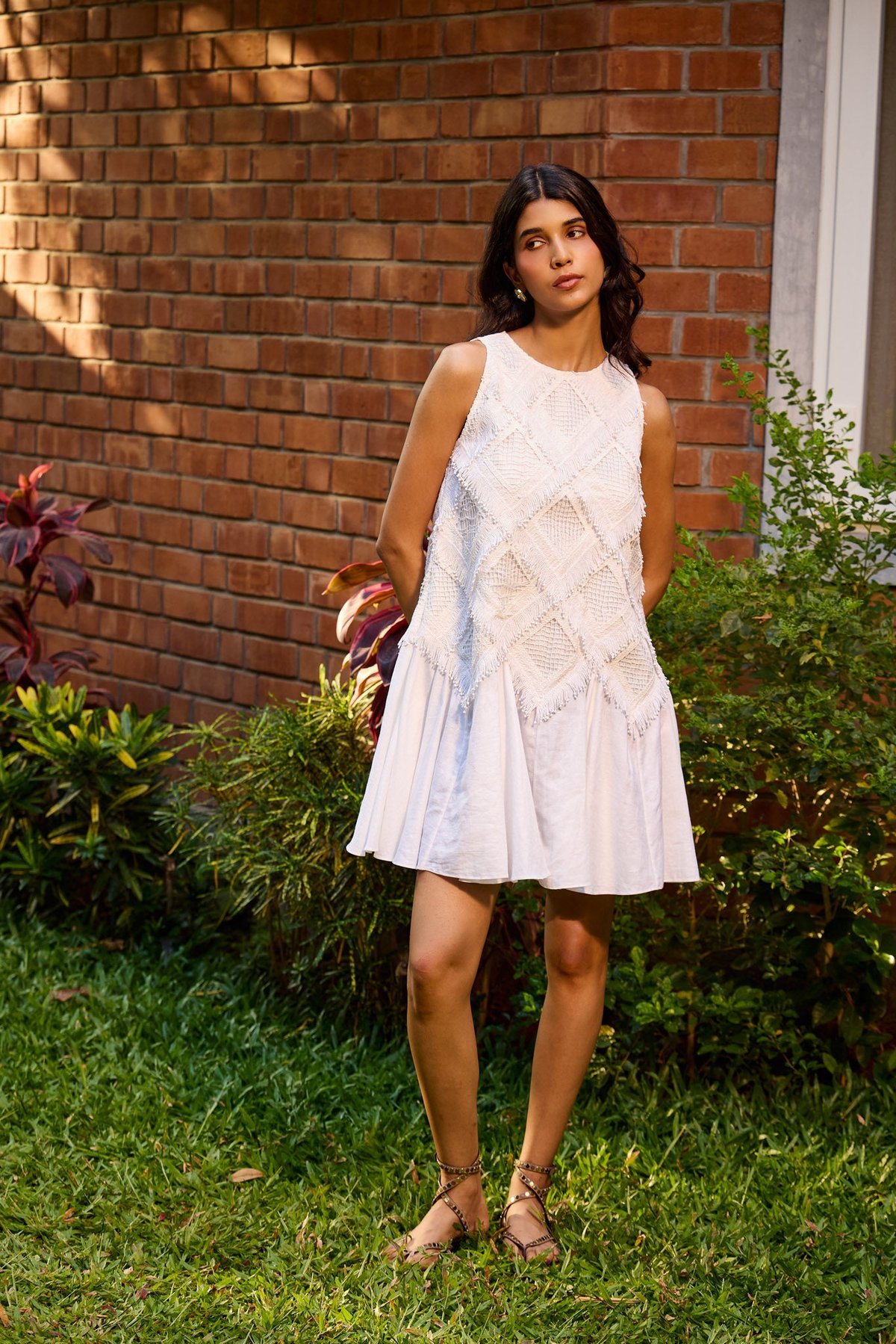 Ivory Lace Flare Shift