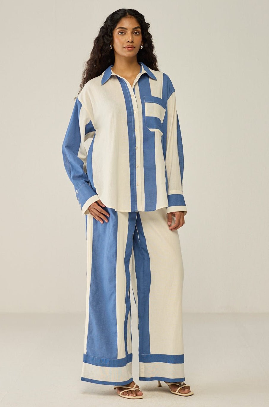 Classic Shirt And Wide-leg Pants Co-ord