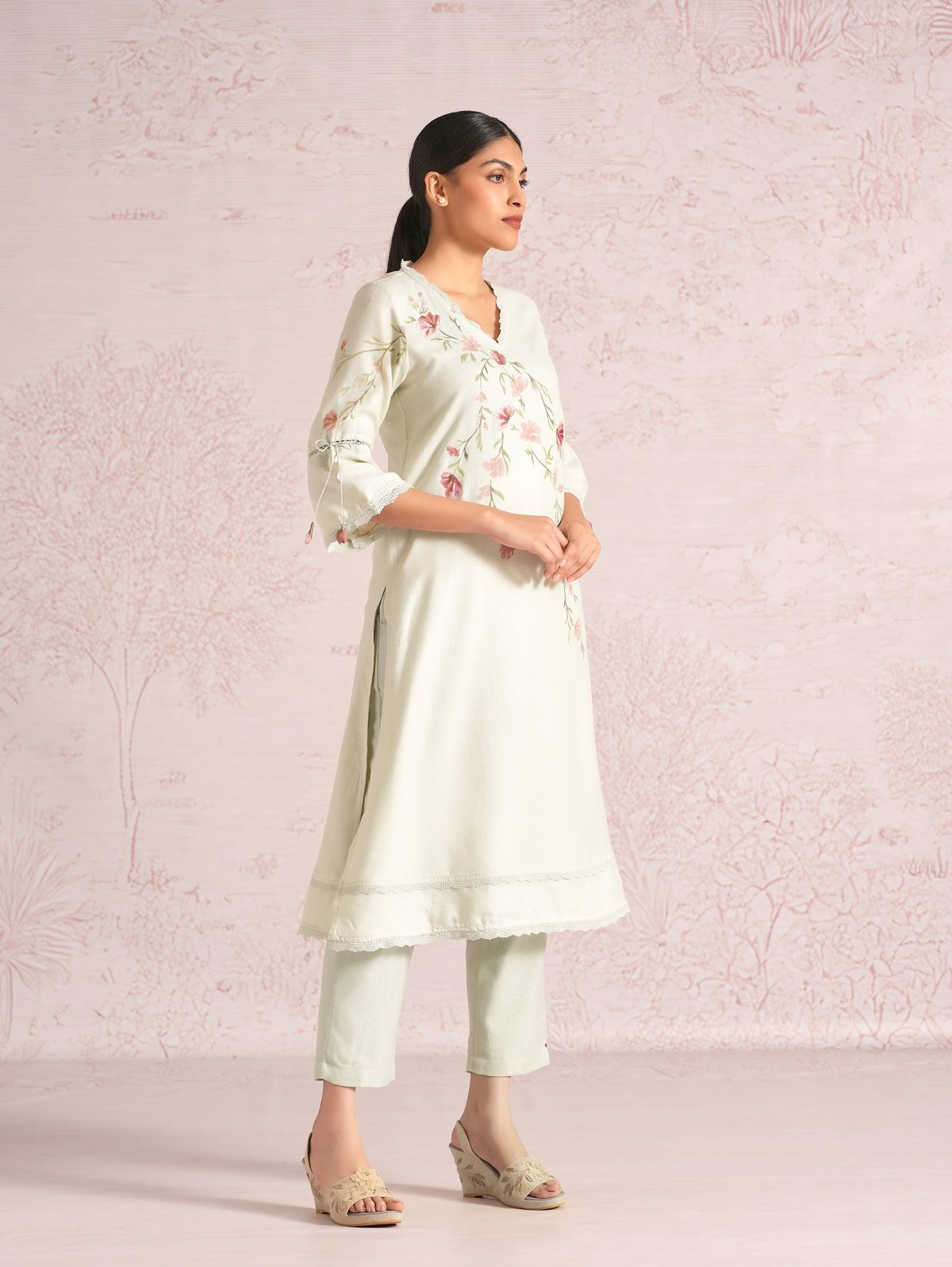 Blush Vines Kurta Set