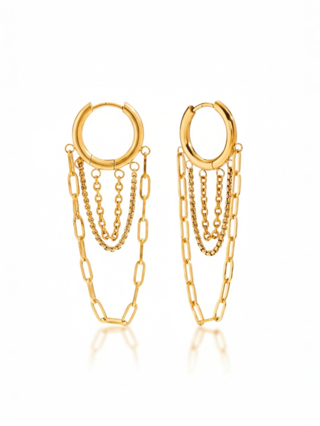 Delicate Chain Hoop Earrings