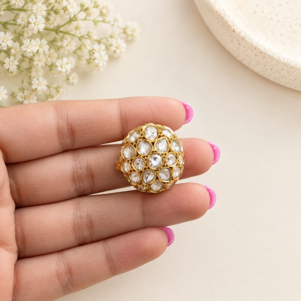 Rajwada Polki Ring
