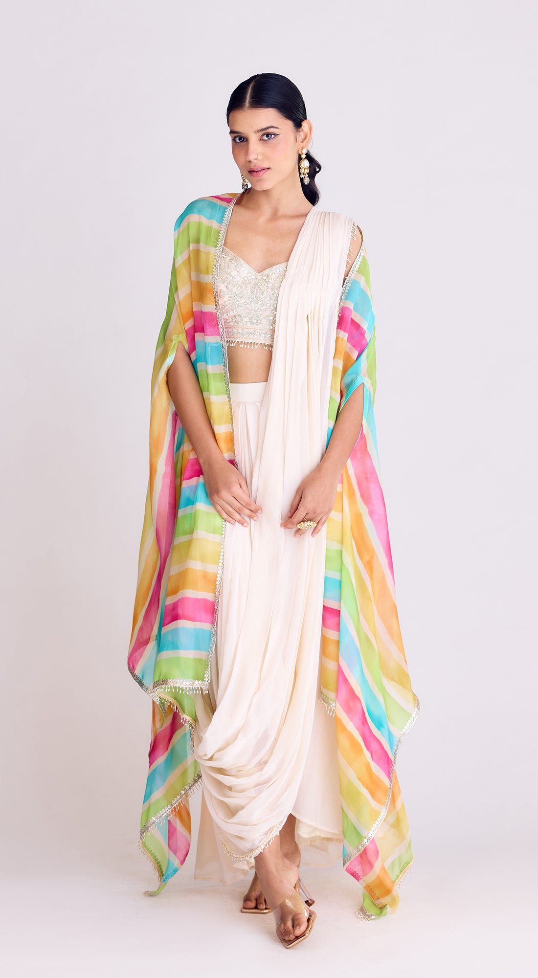 Pre-Draped Cape Saree
