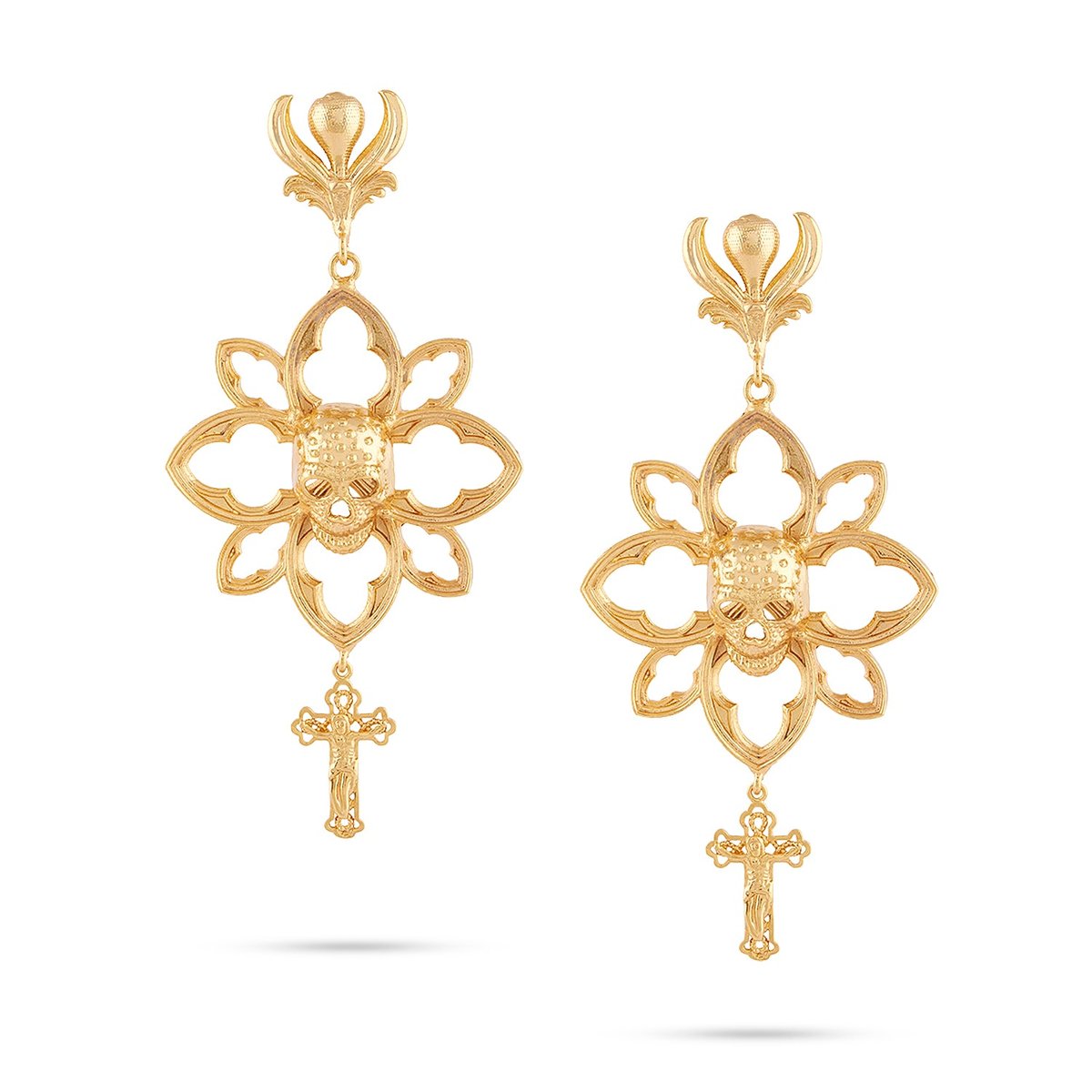 Skull Floral Earrings