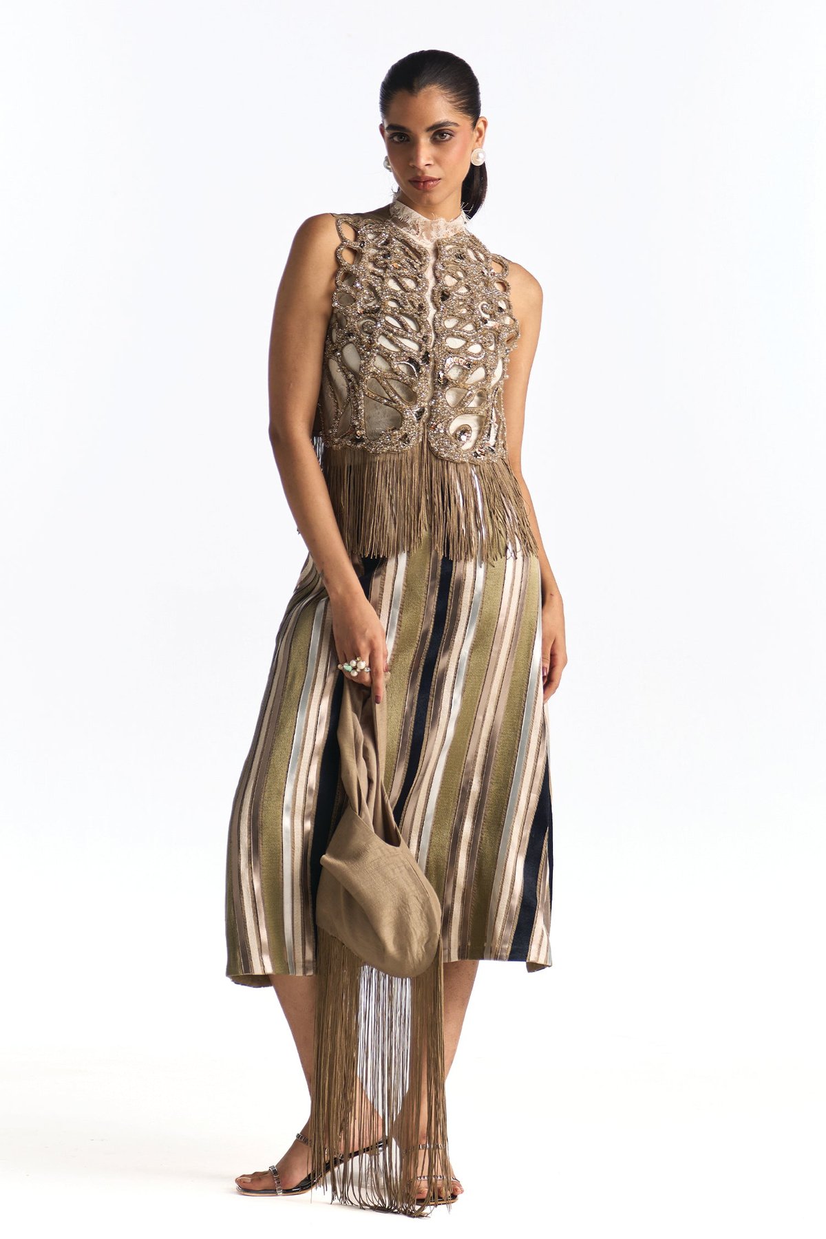 Aura Bodysuit & Facet Jacket With Spectra Skirt