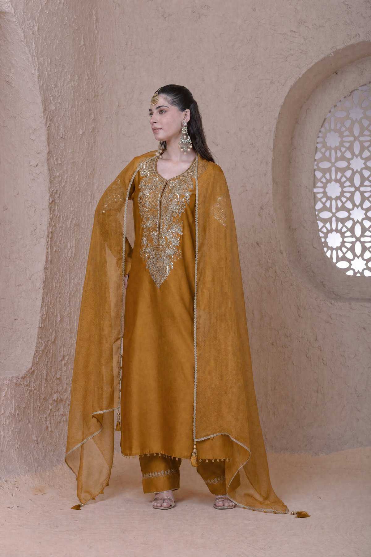 Rangrez Heavy Neck Long Kurta Set