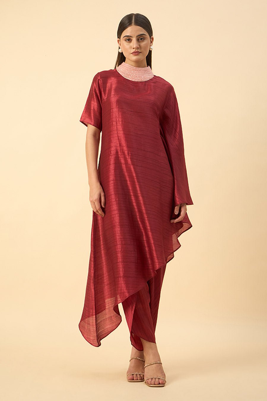 Crystal Collar Tunic Pant Set
